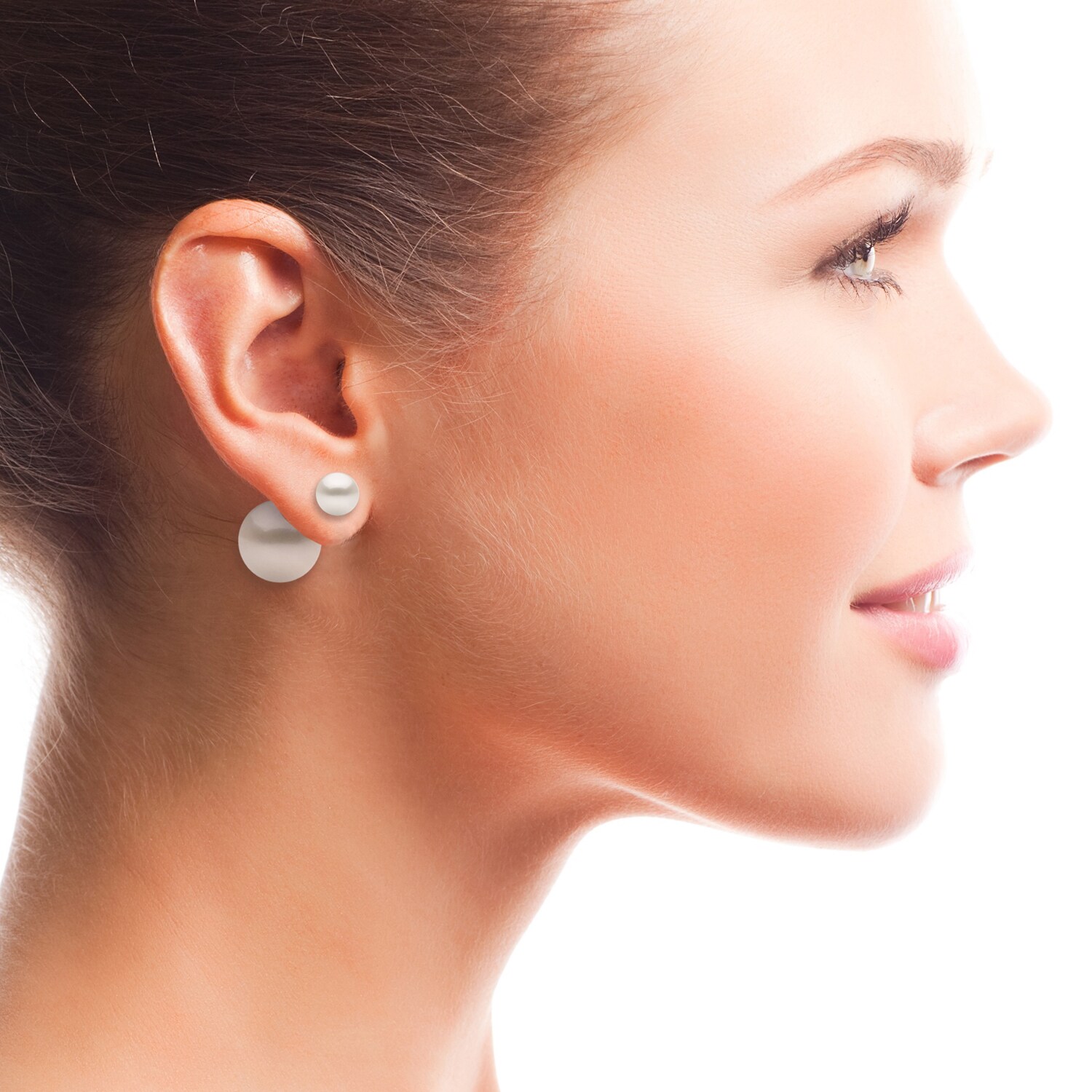 Davonna Sterling Silver Front And Back Interchangeable 8 5mm Davonna Sterling Silver Front And Back Interchangeable 8 5mm 10 11mm White On Shape Freshwater Pearls Stud Earrings Free Shipping