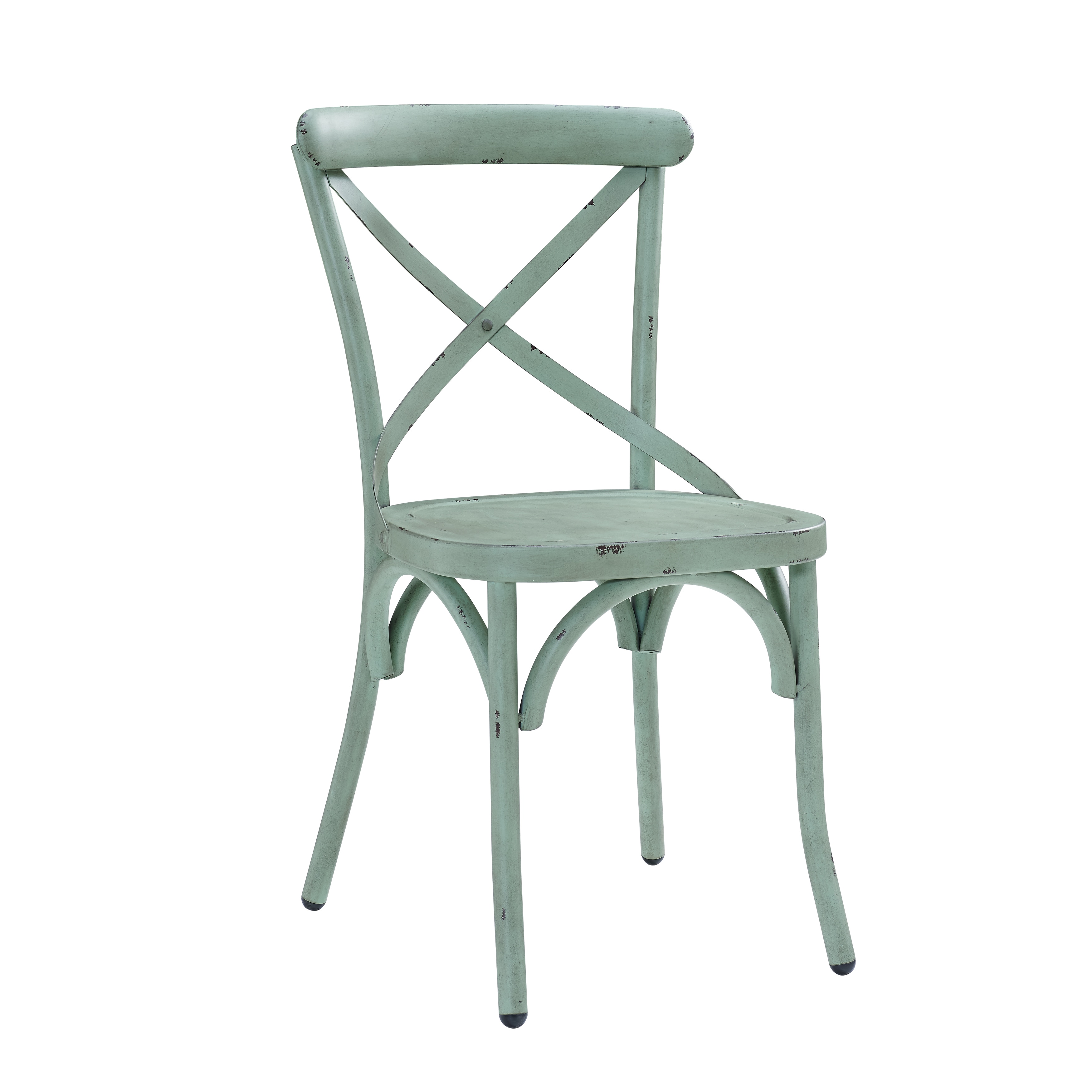 Distressed Antique Blue Metal Dining Chair - Free Shipping Today ... Distressed Antique Blue Metal Dining Chair - Free Shipping Today ...
