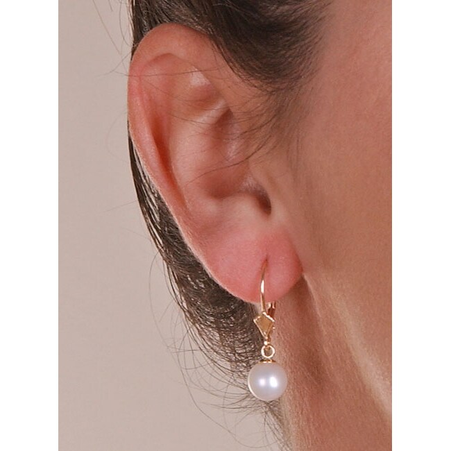 Davonna 14k Yellow Gold White Freshwater Pearl Er Fleur De Davonna 14k Yellow Gold White Freshwater Pearl Er Fleur De Leverback Earring On Free Shipping Today 158493