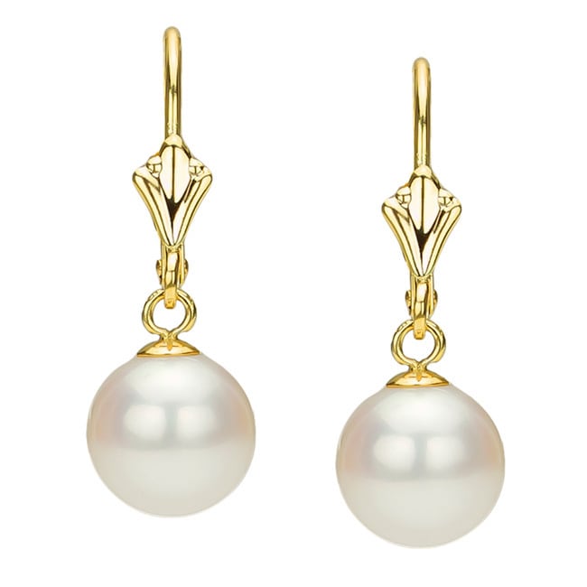Davonna 14k Yellow Gold White Freshwater Pearl Er Fleur De Davonna 14k Yellow Gold White Freshwater Pearl Er Fleur De Leverback Earring On Free Shipping Today 158493