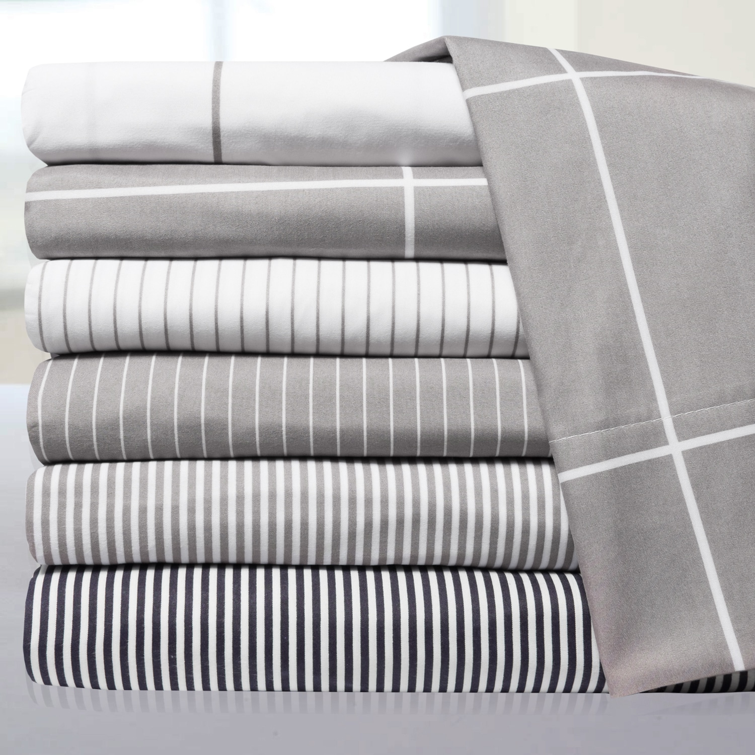 loft collection modern classic pinstripe 6 piece sheet set free 6 piece sheet sets queen