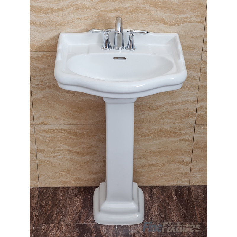Fine Fixtures Roosevelt White Pedestal Sink Vitreous China Fine Fixtures Roosevelt White Pedestal Sink Vitreous China Ceramic Material 4 Inch Faucet Spread Hole Free Shipping Today
