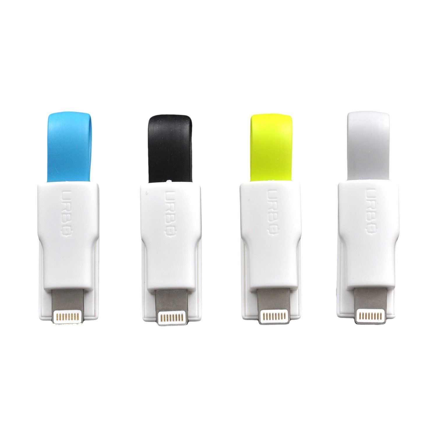 Negro Urbo Cable Cargador Llavero v2 con USB-A a Conector Lightning para Dispositivos Apple