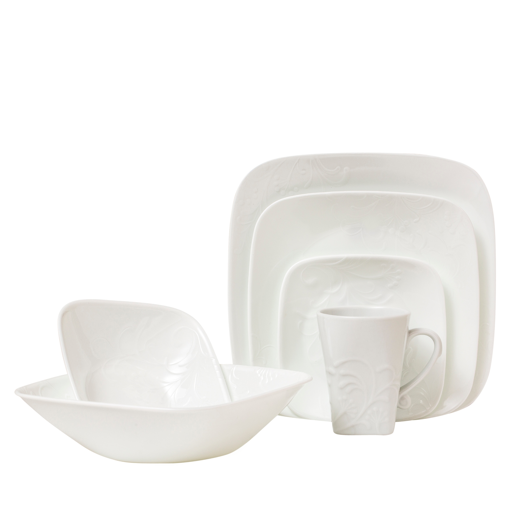 Shop Corelle Boutique Cherish Square 42-pc Dinnerware Set - Free Shipping Today - Overstock.com - 15951789