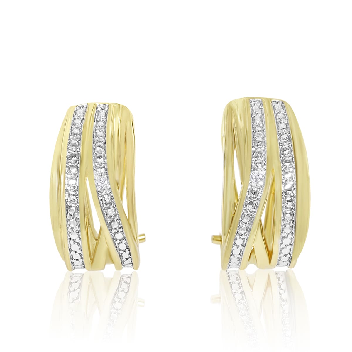 Elegant Diamond Half Hoop Earrings Yellow Gold Over Br 3 4 Elegant Diamond Half Hoop Earrings Yellow Gold Over Br 3 4 Inch Free Shipping On Orders 45 15957972