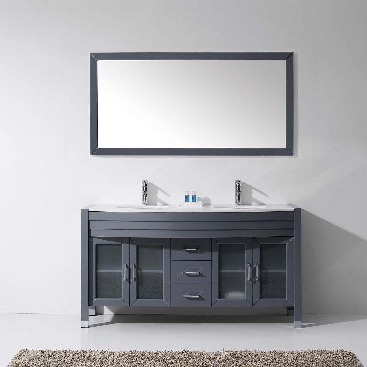 Virtu Usa Ava 63 Inch White Stone Double Bathroom Vanity Set Virtu Usa Ava 63 Inch White Stone Double Bathroom Vanity Set