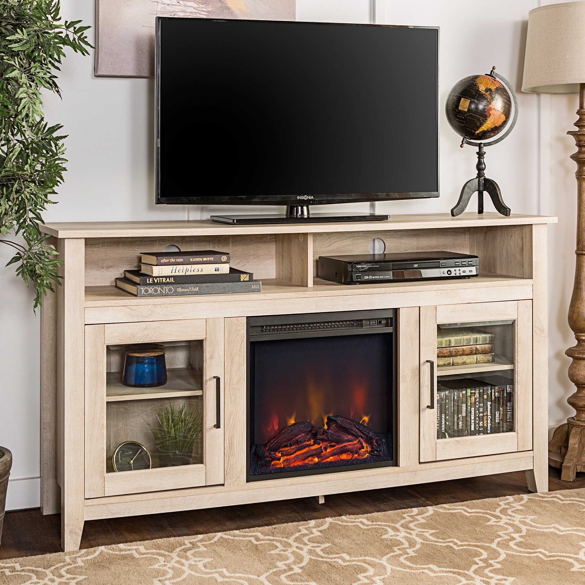 Shop 58 Highboy Fireplace Tv Stand Console 58 X 16 X 32h Free