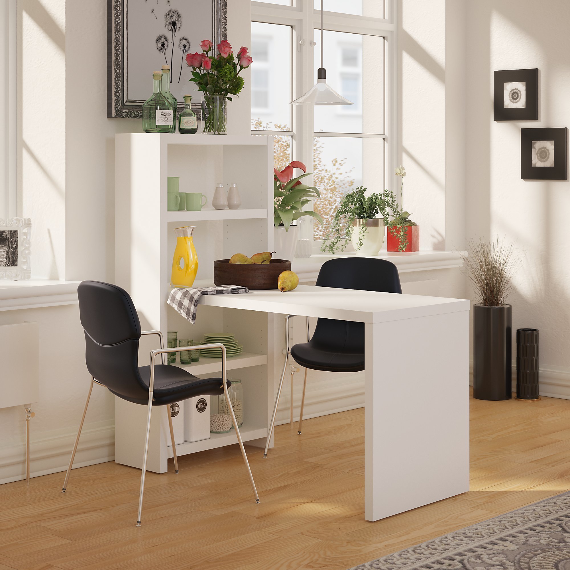 Office By Kathy Ireland Echo 56W Dining Table In Pure White Free Office By Kathy Ireland Echo 56W Dining Table In Pure White Free