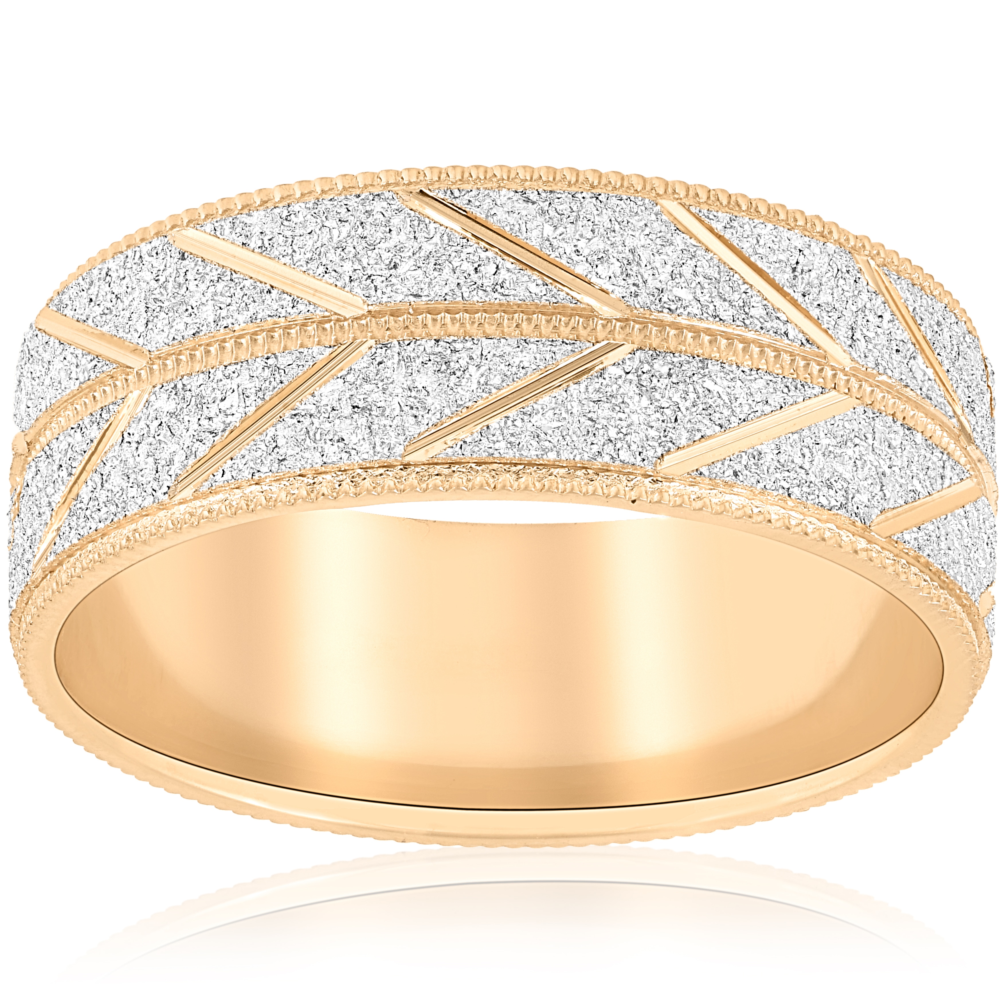 10k White Yellow Gold Mens Two Tone Wedding Ring 8mm 10k White Yellow Gold Mens Two Tone Wedding Ring 8mm Sandblast Leaf Vintage Band Free Shipping Today 16066681