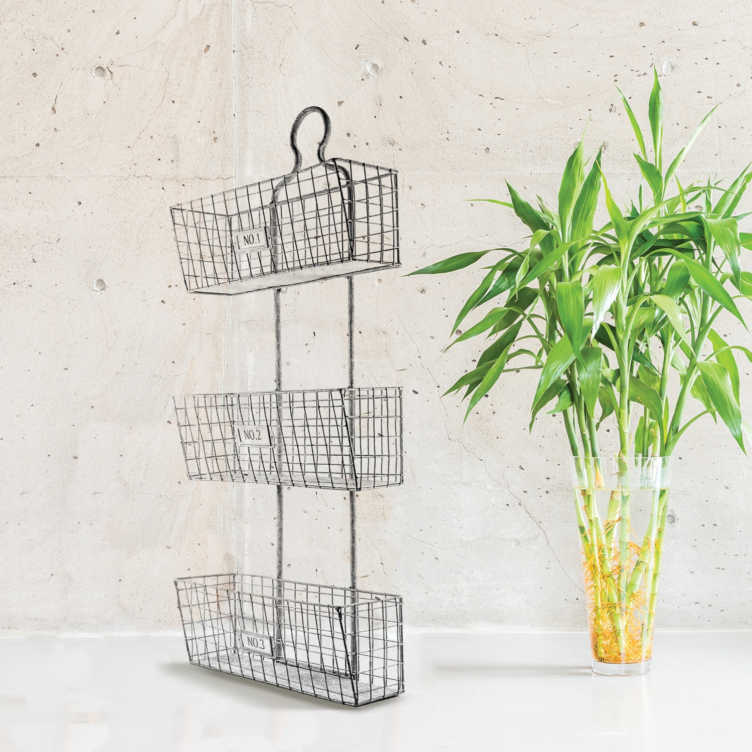 Three Tier Storage Wire Baskets Wall Hanging or Free Standing Free