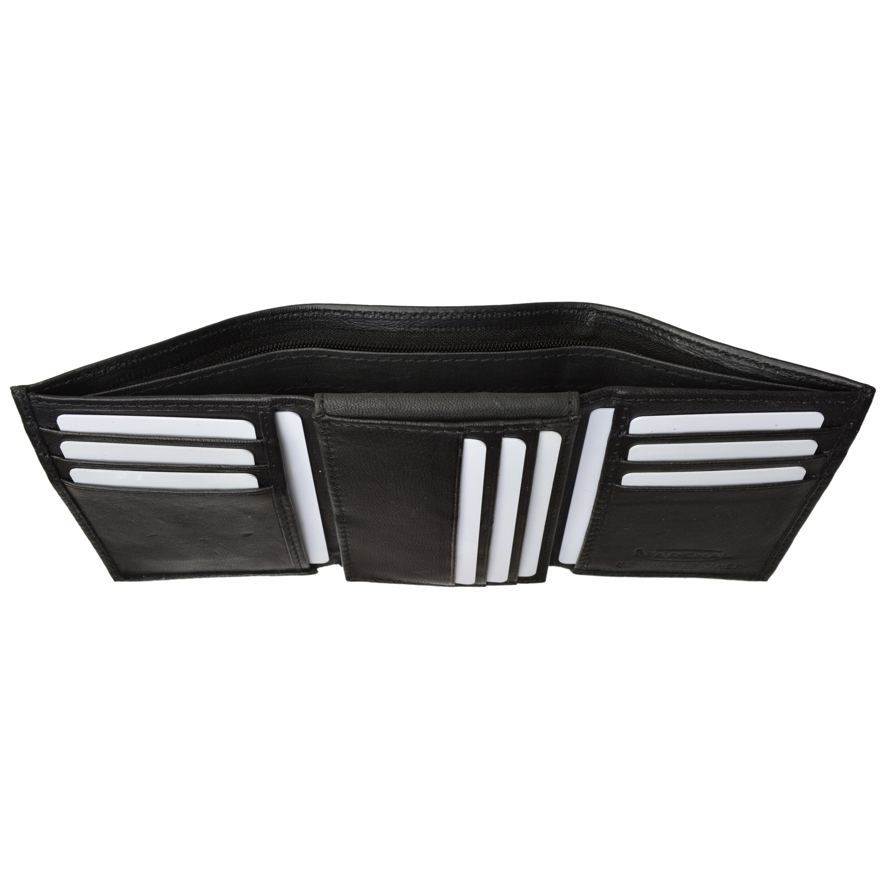 shop men s extra capacity inside slots 2 id windows trifold wallet