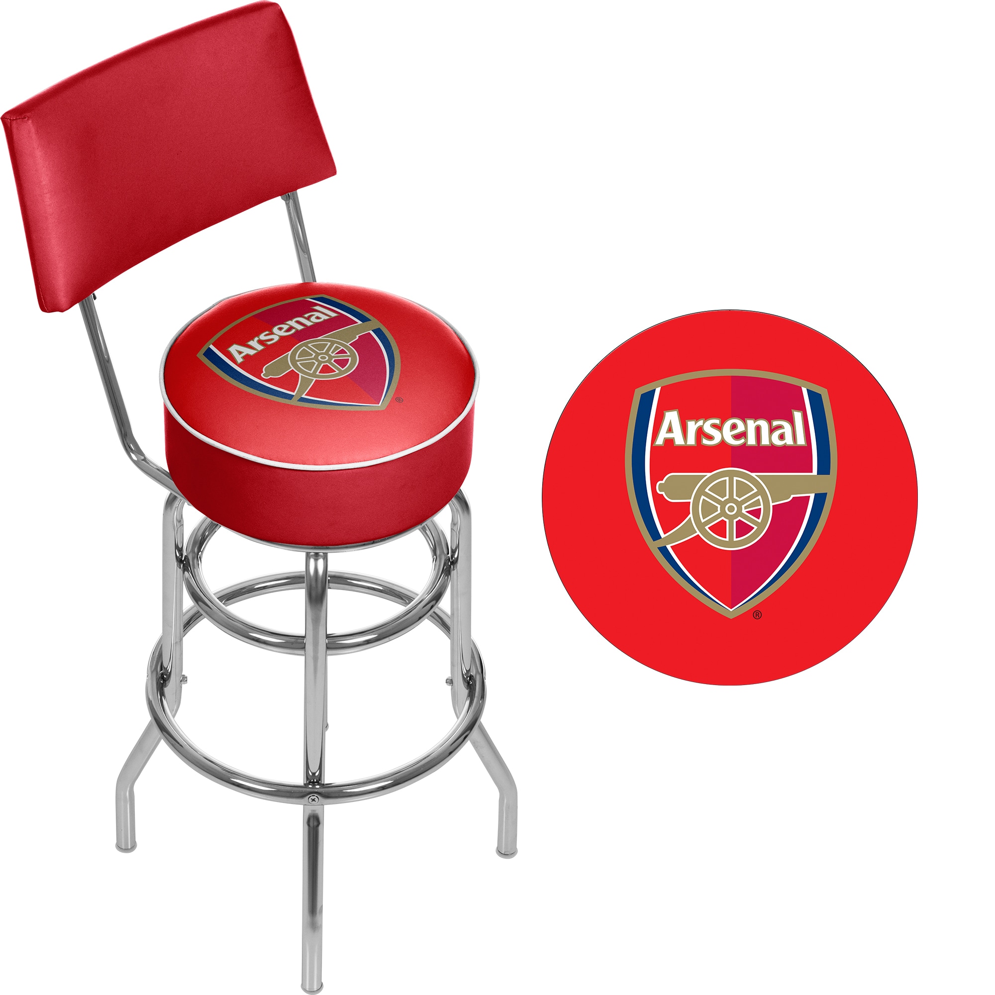 Premier League Swivel Bar Stool With Back Arsenal