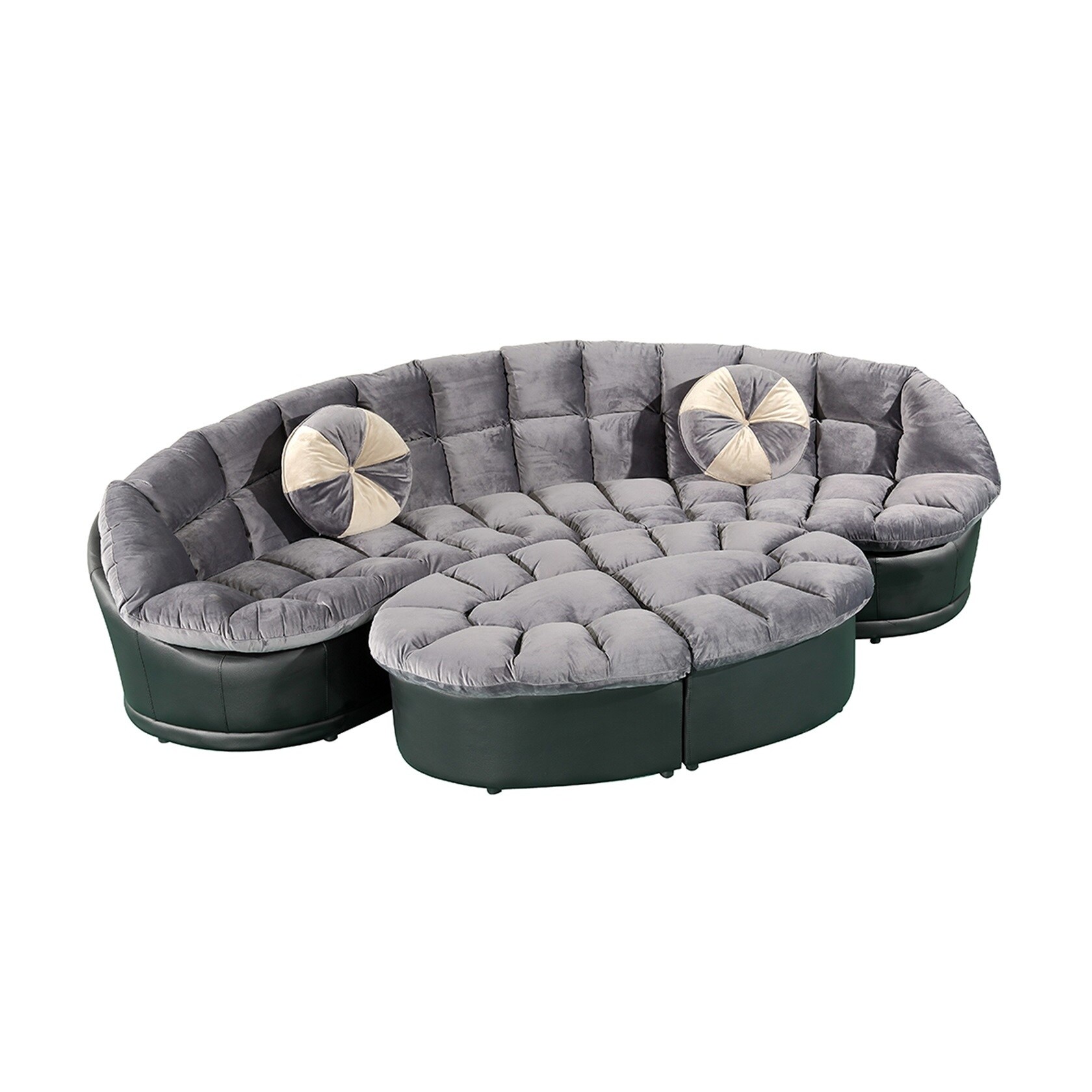 Papasan Modern Style Velvet 2 Piece Sectional Sofa With Ottoman Papasan Modern Style Velvet 2 Piece Sectional Sofa With Ottoman Set Free Shipping Today 16327150
