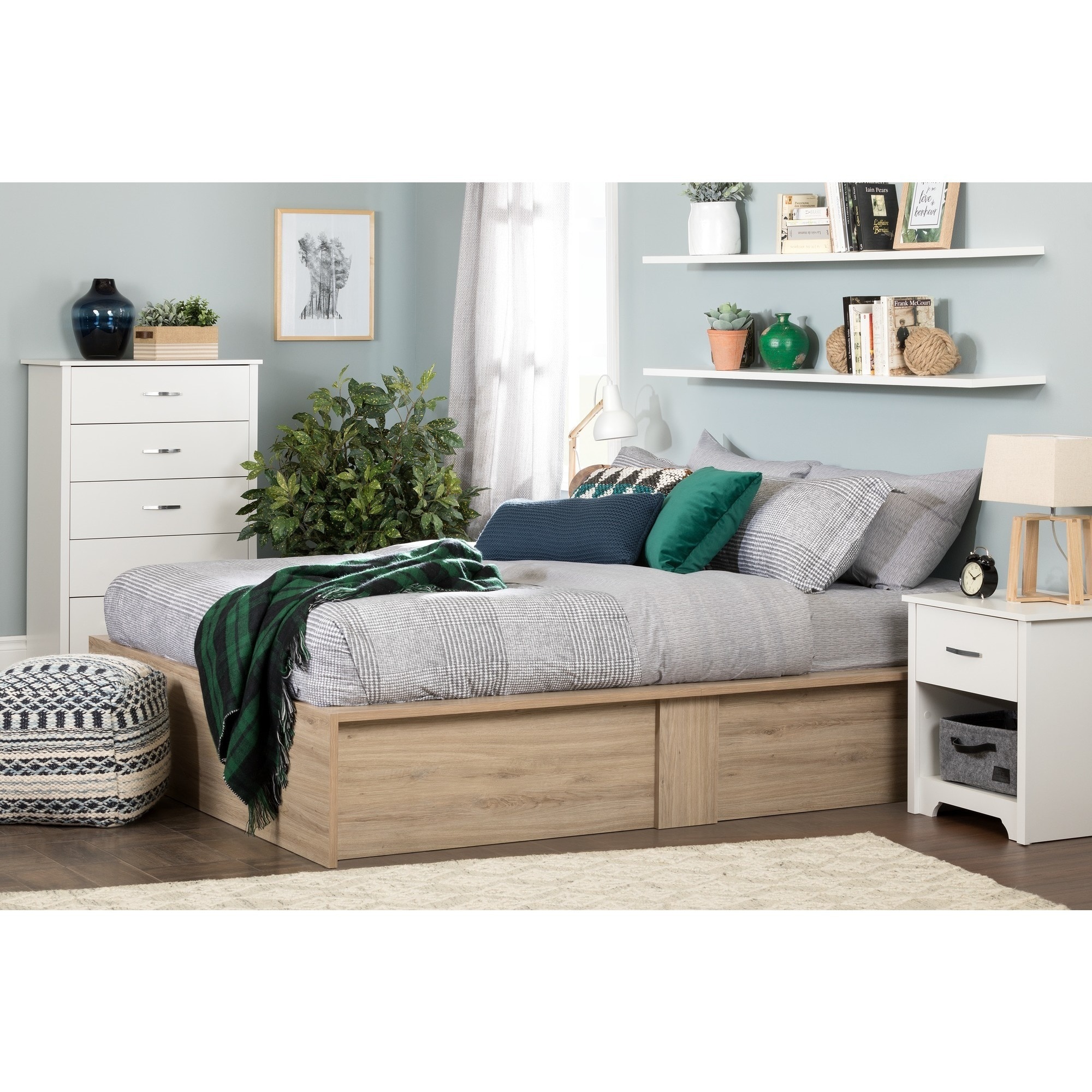 South Shore Fusion 60 inch Ottoman Queen Storage Bed Free Shipping