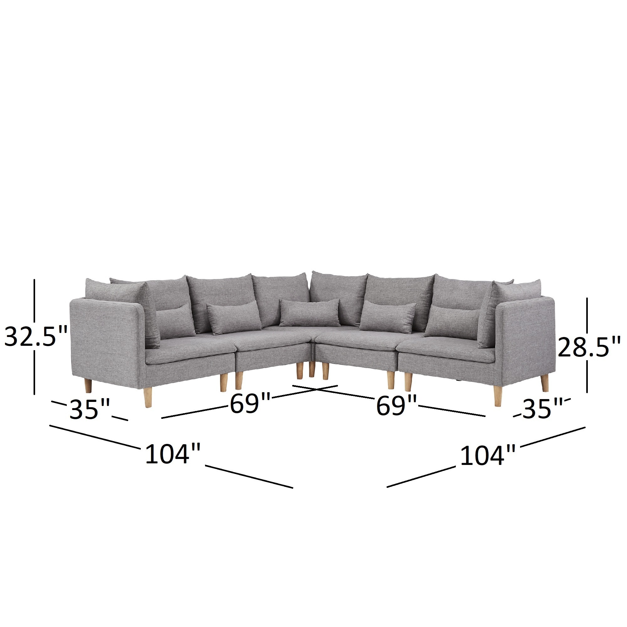 Malina Modular Fabric L Shaped Sectional Sofa By Inspire Q Malina Modular Fabric L Shaped Sectional Sofa By Inspire Q Modern On Free Shipping Today 16496591