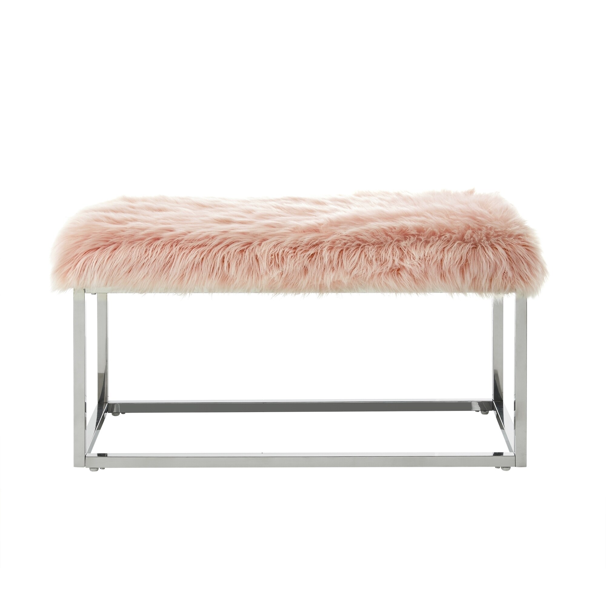 Degas Faux Fur And Metal Frame Ottoman Bench Free Degas Faux Fur And Metal Frame Ottoman Bench Free