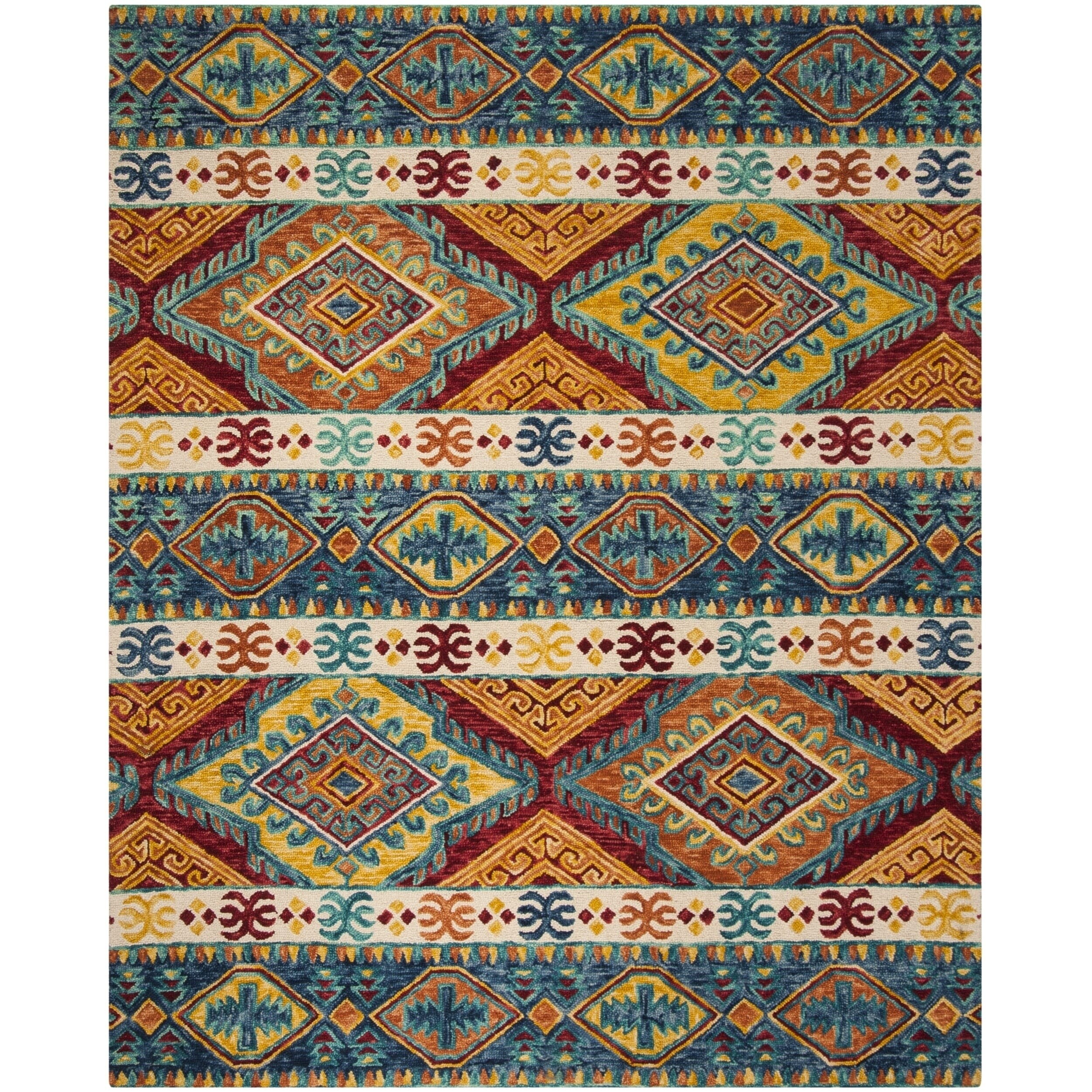 Shop Safavieh Aspen Southwestern Geometric Hand Tufted Wool Navy