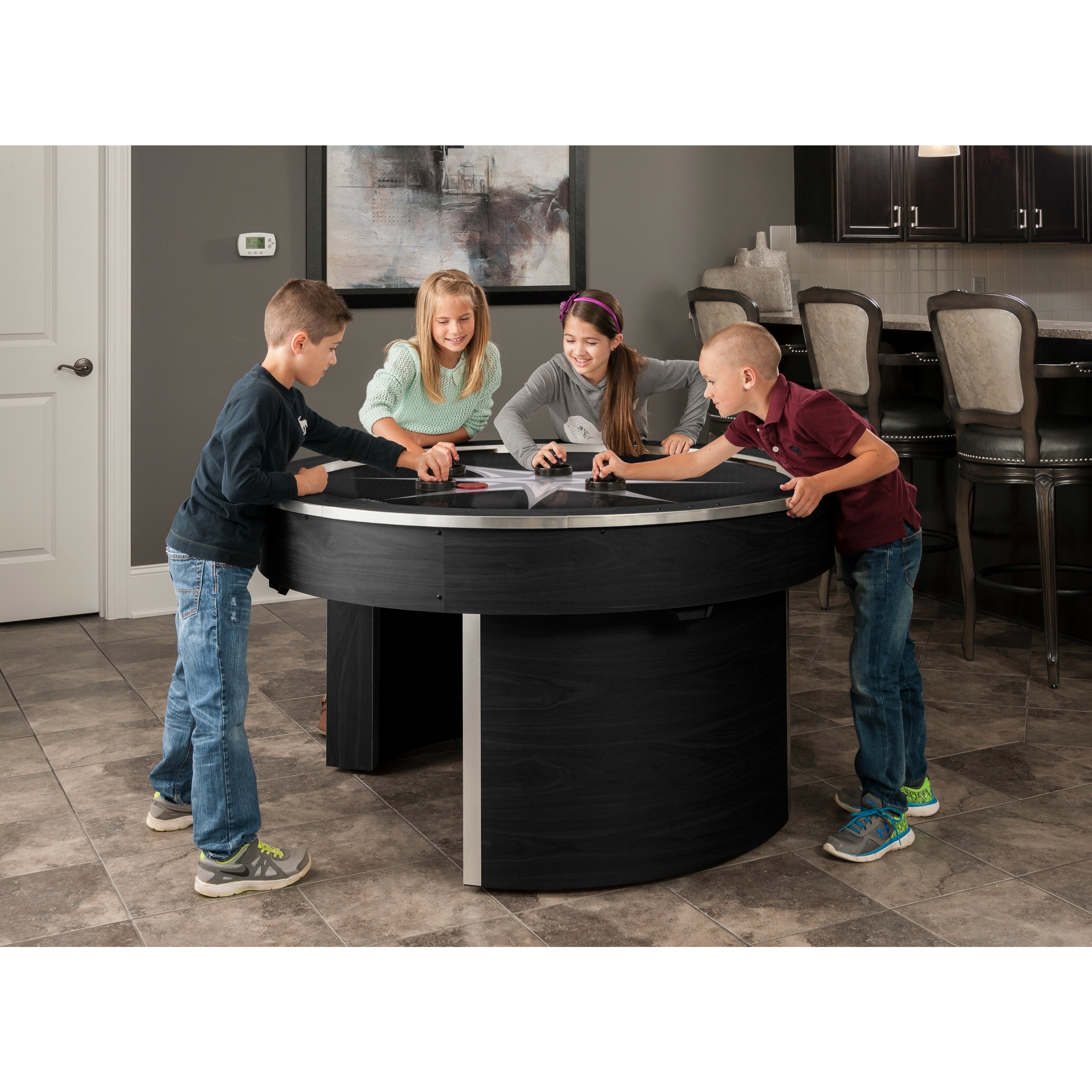 Orbit Eliminator Black 4 Player Air Hockey Game Table