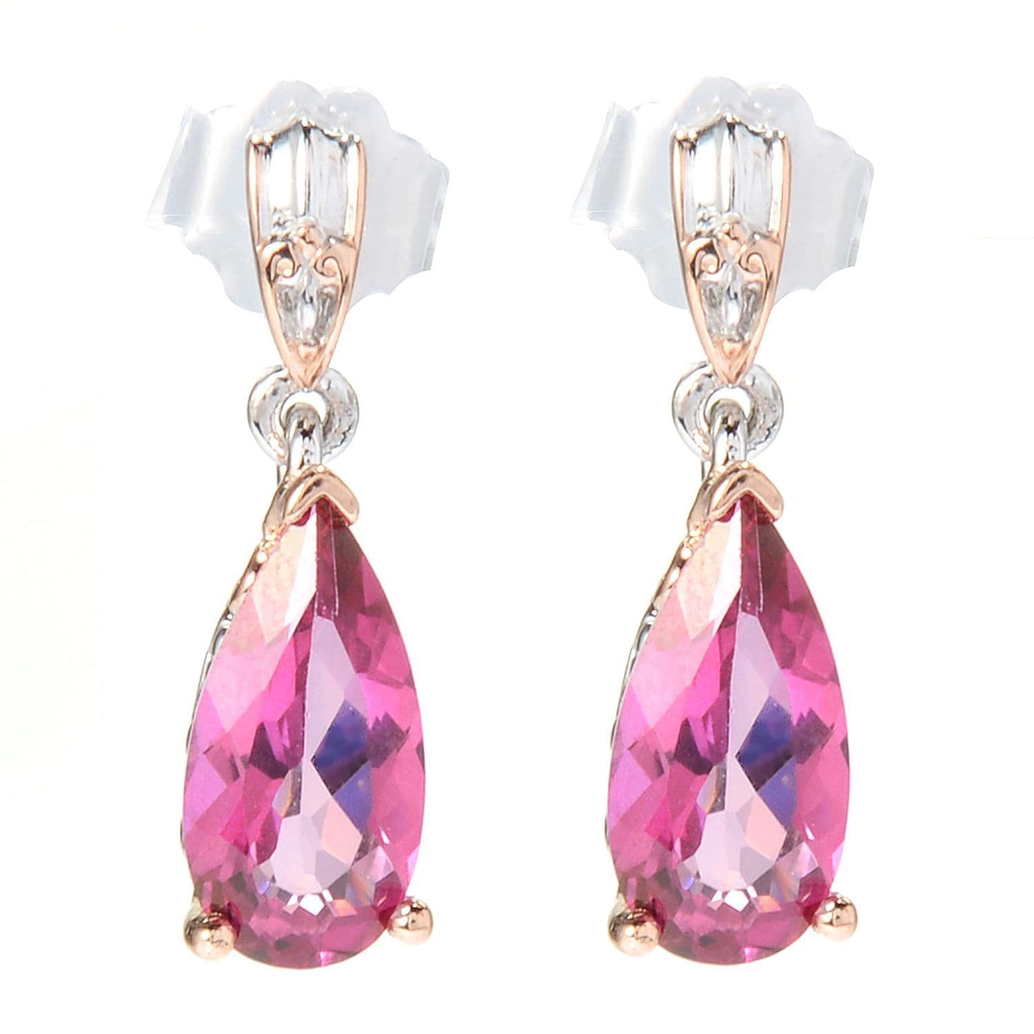 Michael Valitutti Palladium Silver Pear Shaped Pink Topaz Drop Michael Valitutti Palladium Silver Pear Shaped Pink Topaz Drop Earrings Free Shipping Today 16683033