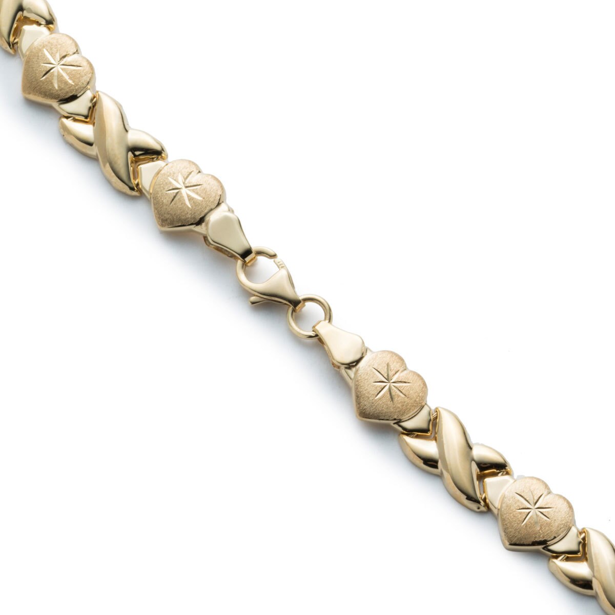10k Yellow Gold Stamato Xo Heart Bracelet 8 Inches On 10k Yellow Gold Stamato Xo Heart Bracelet 8 Inches On Free Shipping Today 16720062