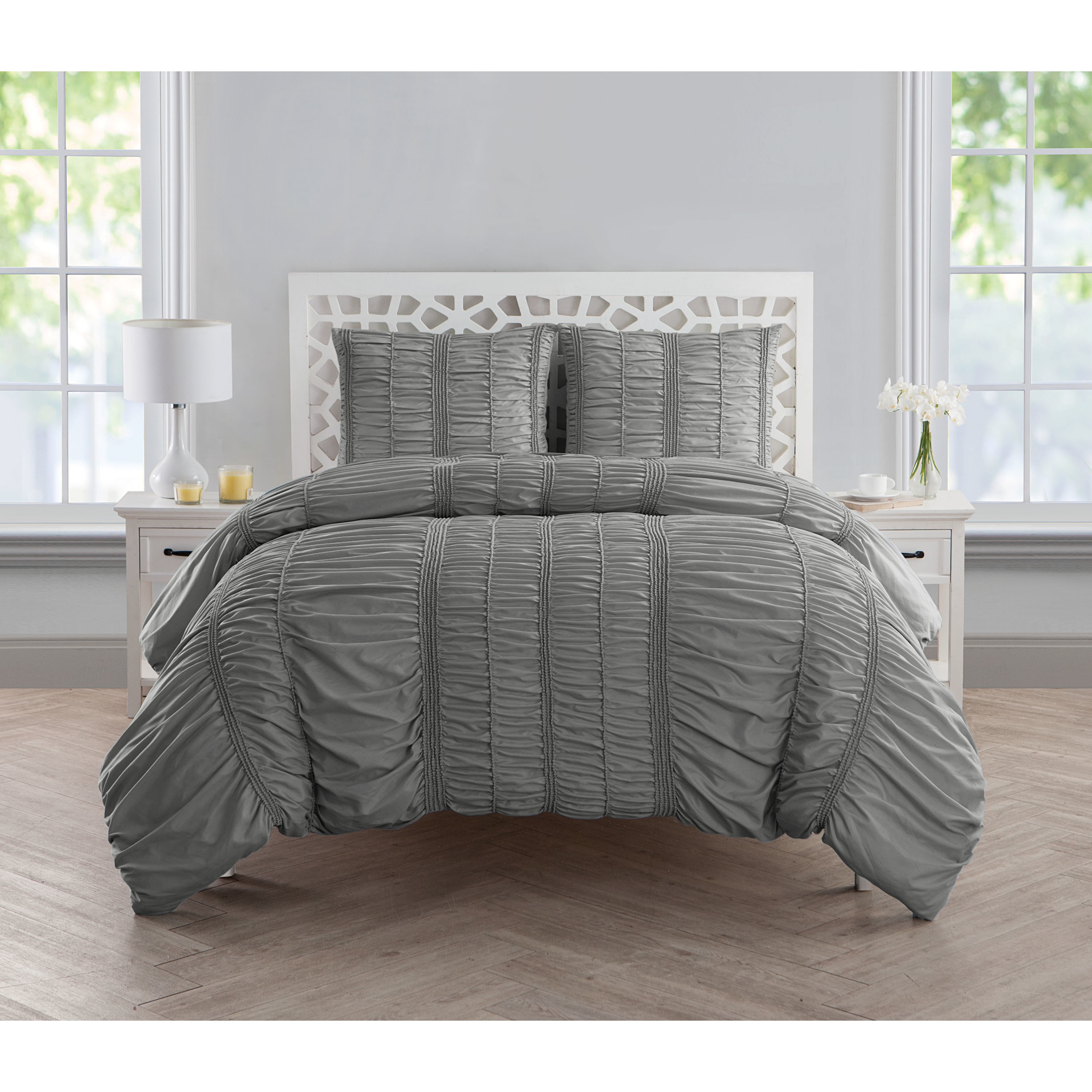 Shop Vcny Home Holly Ruched Duvet Cover Set Ships To Canada