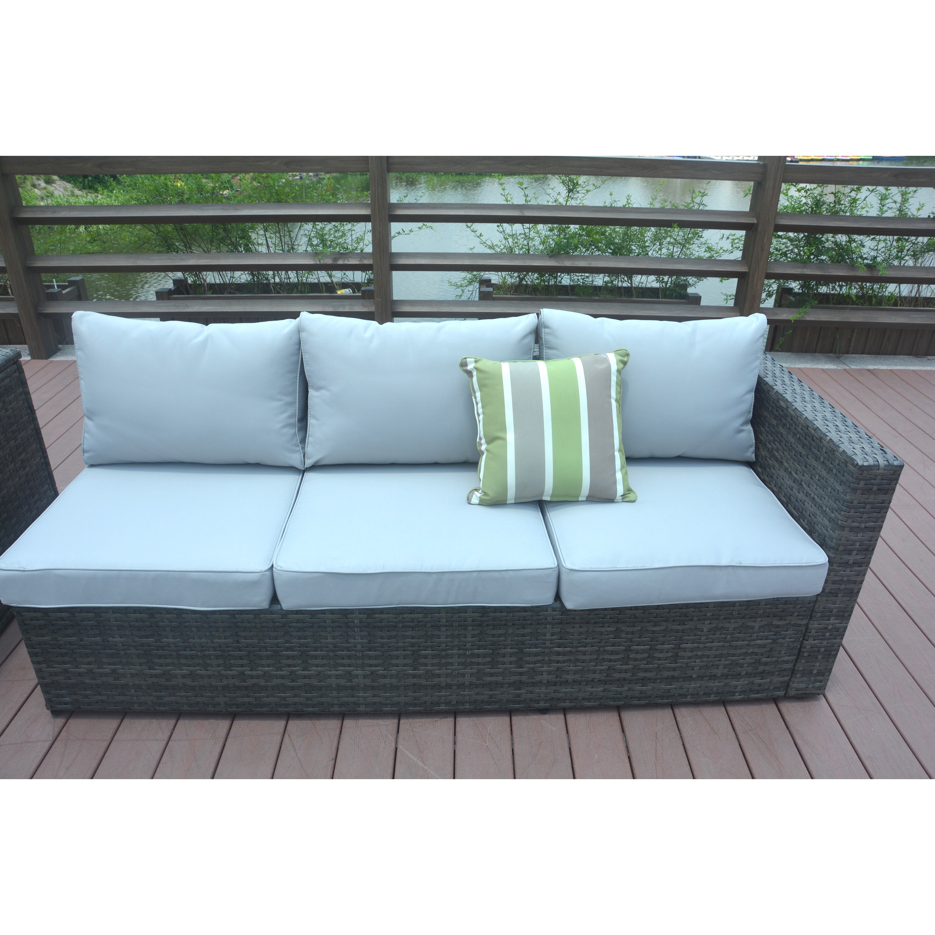 Jasmine 4 Piece Grey Wicker Patio Furniture Set With Cushion Box By Jasmine 4 Piece Grey Wicker Patio Furniture Set With Cushion Box By Direct Free Shipping Today 23073478