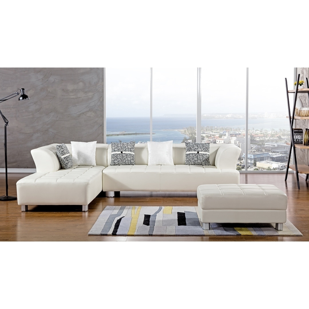 Shop American Eagle Ivory Bonded Leather Living Room Sectional With