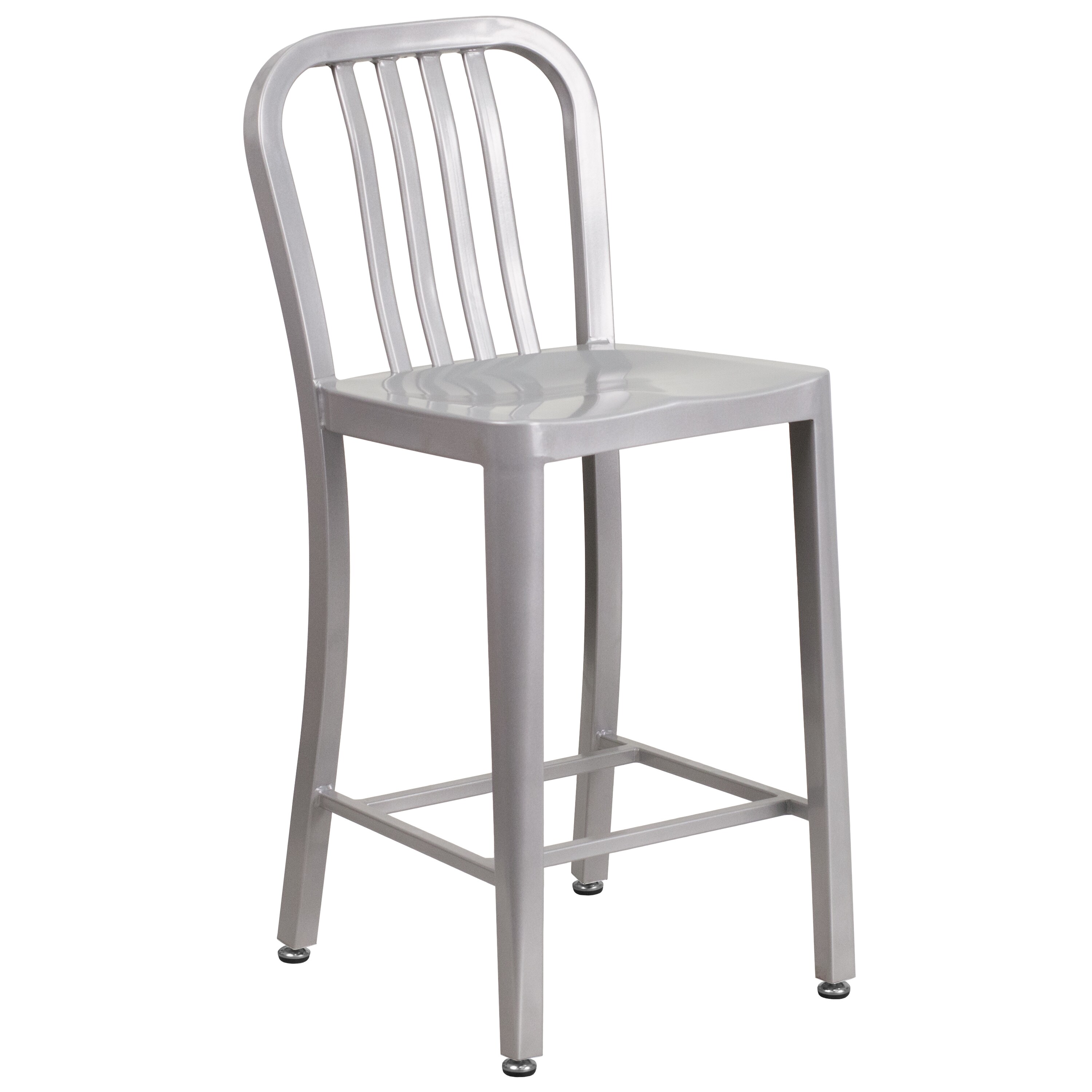 Veronica Slat Back Design Silver Metal Counter Stools Free Veronica Slat Back Design Silver Metal Counter Stools Free Shipping Today 16958256