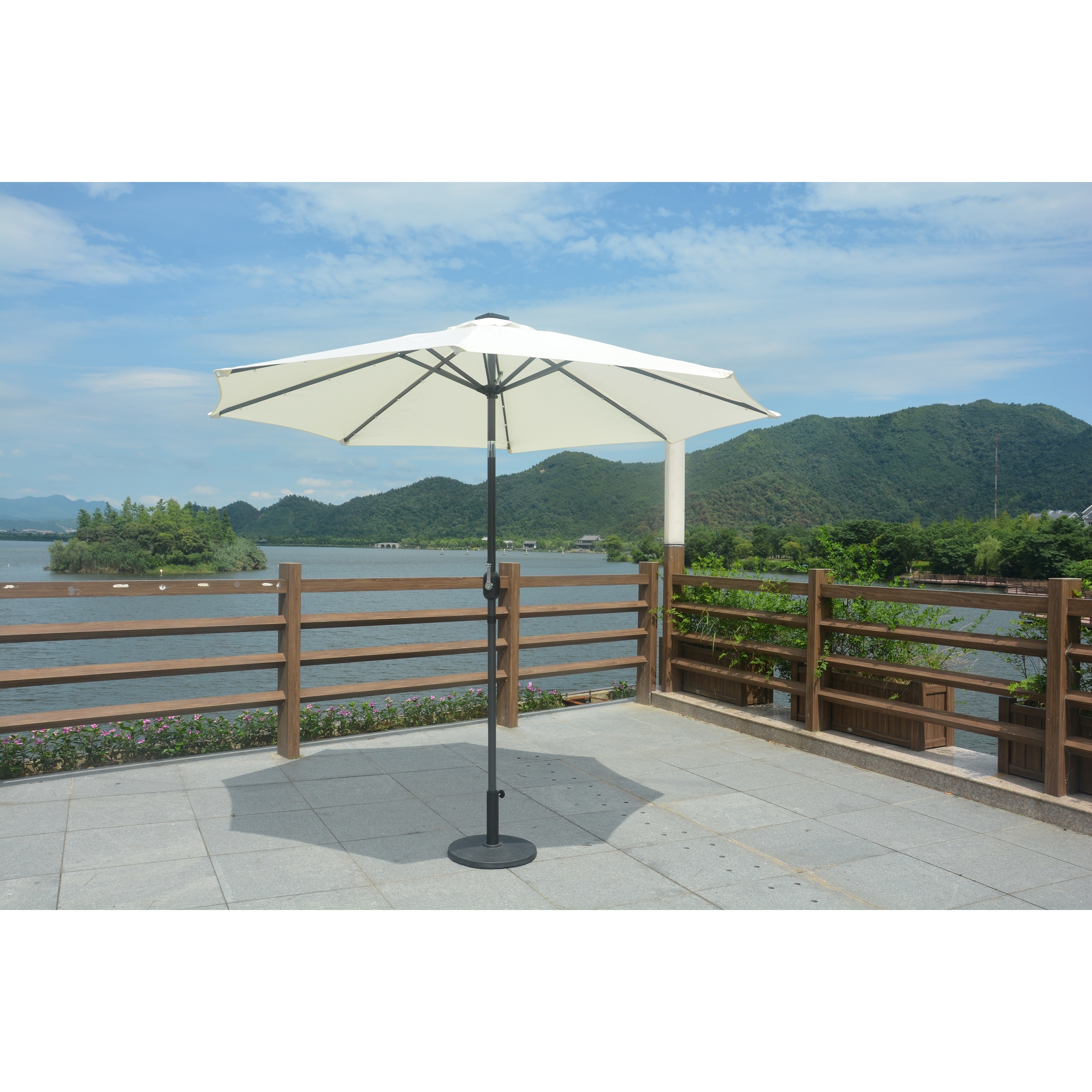 9 Foot Steel Deluxe Solar Ed Led Lighted Patio Market 9 Foot Steel Deluxe Solar Ed Led Lighted Patio Market Umbrella By Direct Wicker Free Shipping Today 16983505