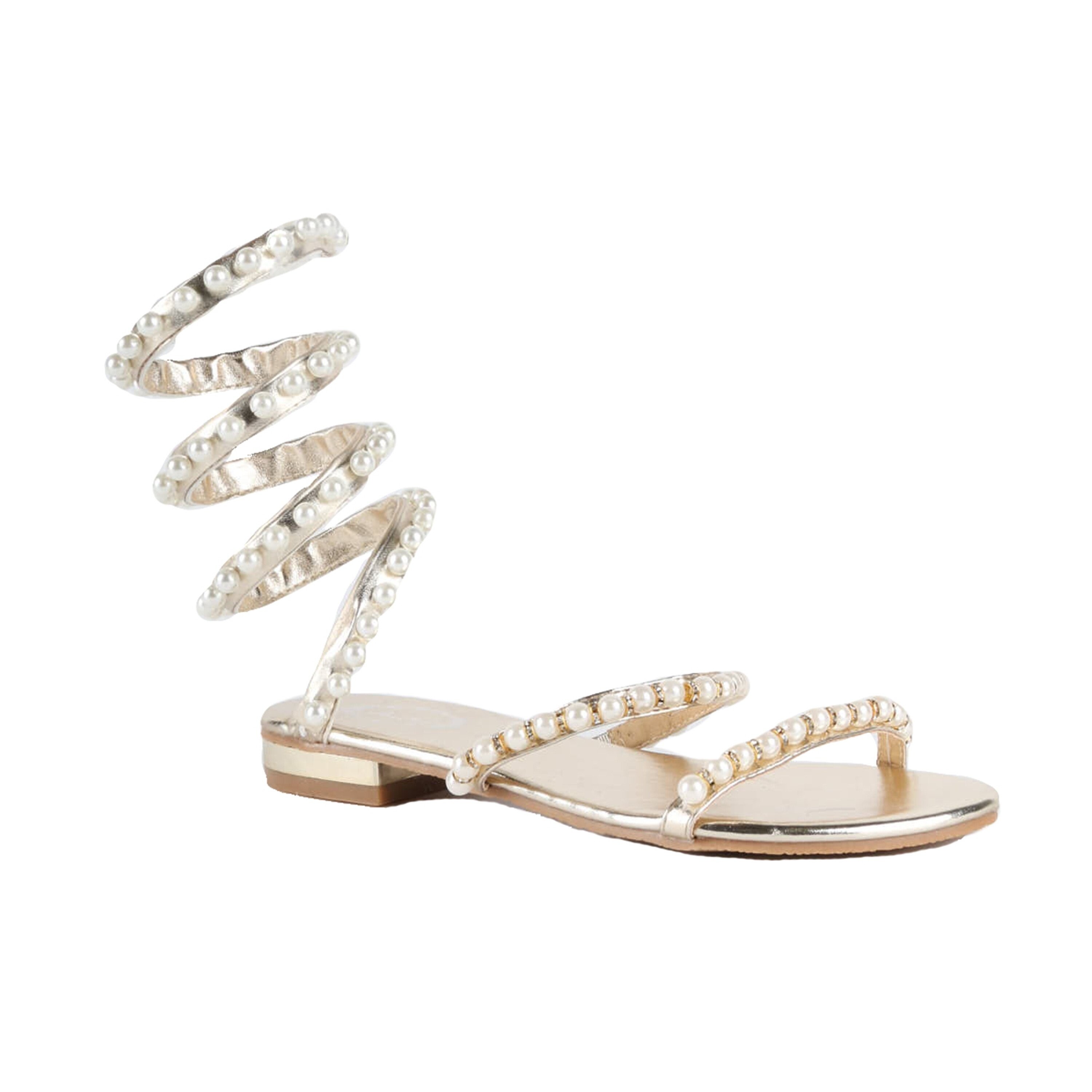 pearl stud gladiator sandals