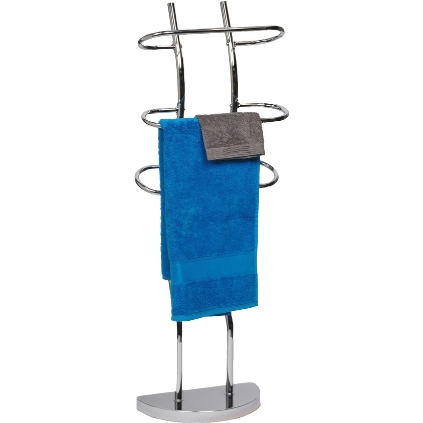 Evideco Free Standing Bath Towel Valet 3 Curved Bars Chrome Evideco Free Standing Bath Towel Valet 3 Curved Bars Chrome Metal Shipping Today 17022073