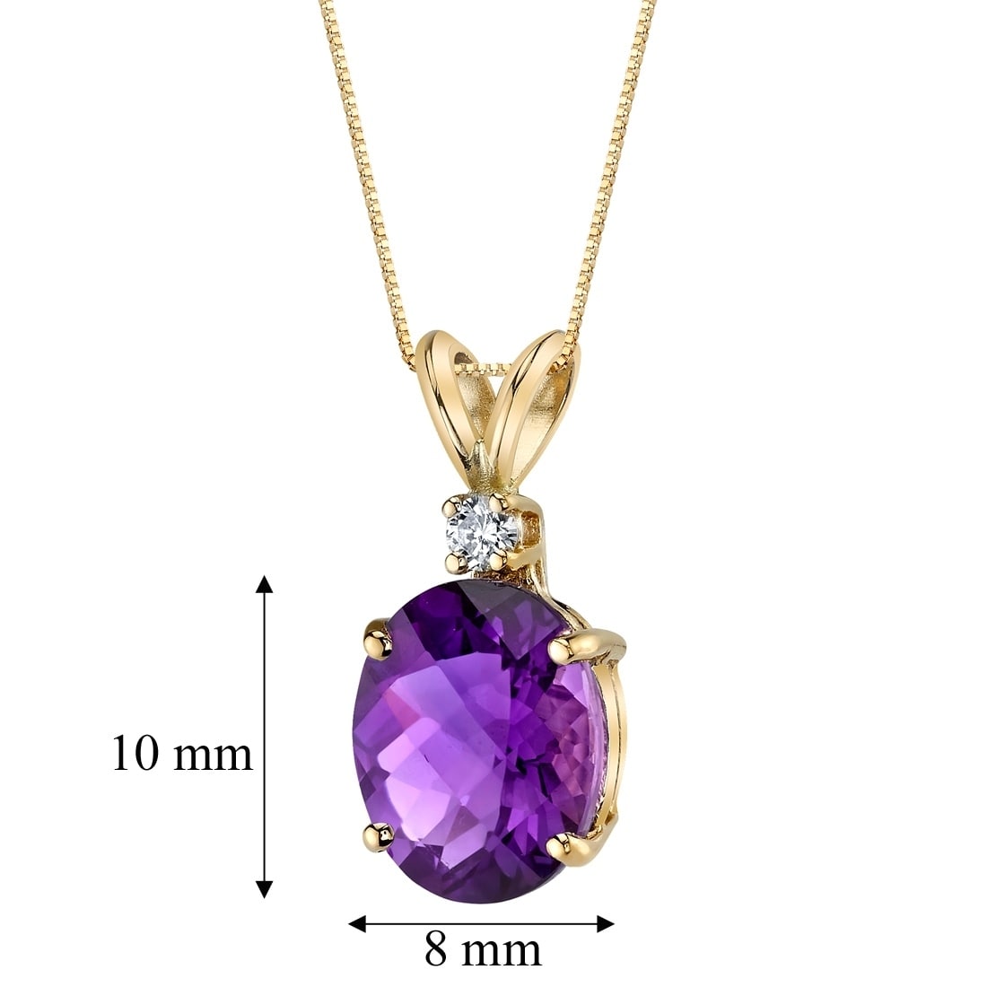 Shop Oravo 14 Karat Yellow Gold Oval Shape 2.00 Carats Amethyst Diamond Pendant - Silver - On Sale - Free Shipping Today - Overstock.com - 17028165