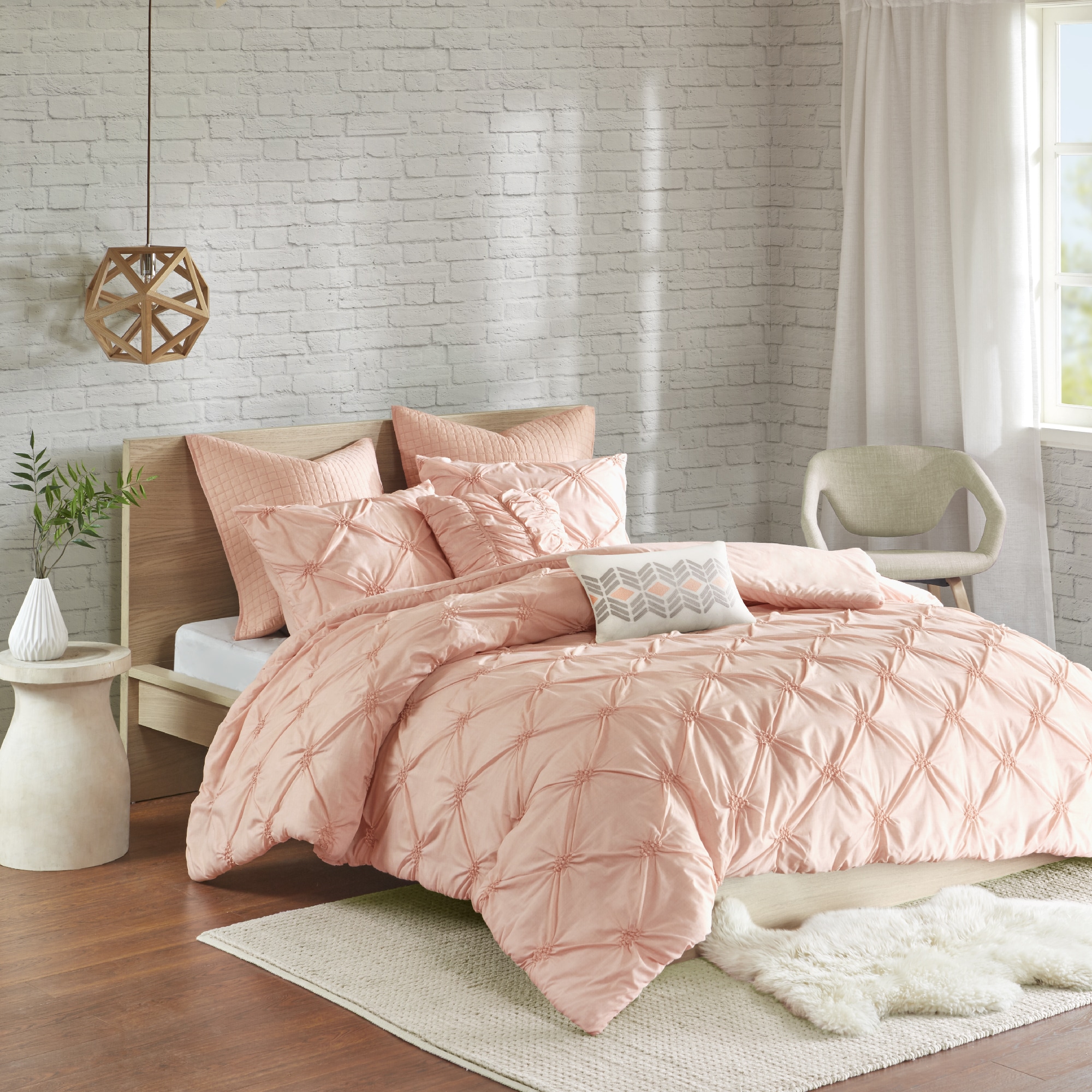 Urban Habitat Callie Pink Embroidered 7 Piece Duvet Cover Set With Urban Habitat Callie Pink Embroidered 7 Piece Duvet Cover Set With Pintuck Detailing Free Shipping Today 23309660