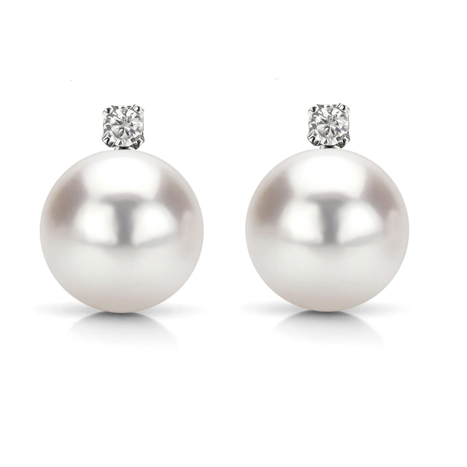 Davonna 14k White Gold Round Anese Akoya High Er Davonna 14k White Gold Round Anese Akoya High Er Pearl And 1 10ct Tdw Diamond Stud Earrings On Free Shipping Today