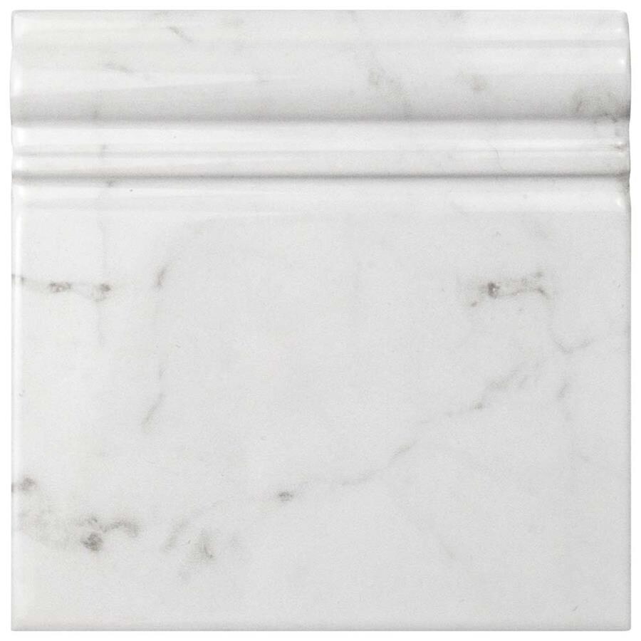 SomerTile 6x6-inch Carra Carrara Glossy Skirting Base Ceramic Wall ... SomerTile 6x6-inch Carra Carrara Glossy Skirting Base Ceramic Wall ...