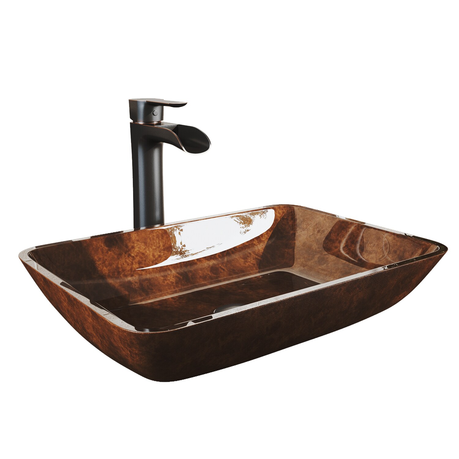 Vigo Vessel Sink Waterfall Faucet Famous 2018 Bathroom Sinks Vig Vgt036bnrnd White Frost Gl Vessel Sink And