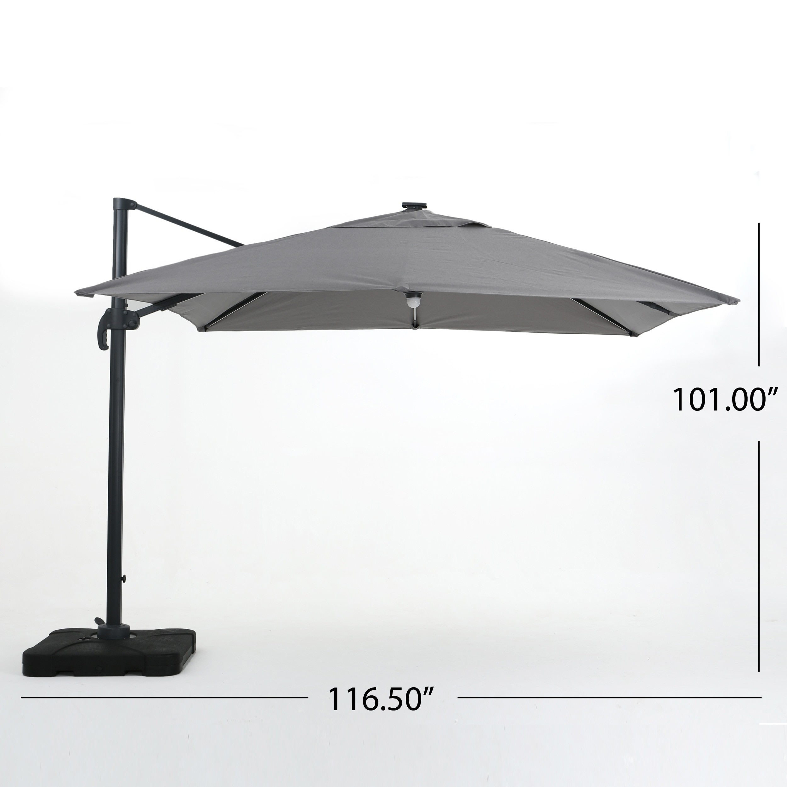 Shop Delray Outdoor 97 Ft Canopy Umbrella With Base And Solar