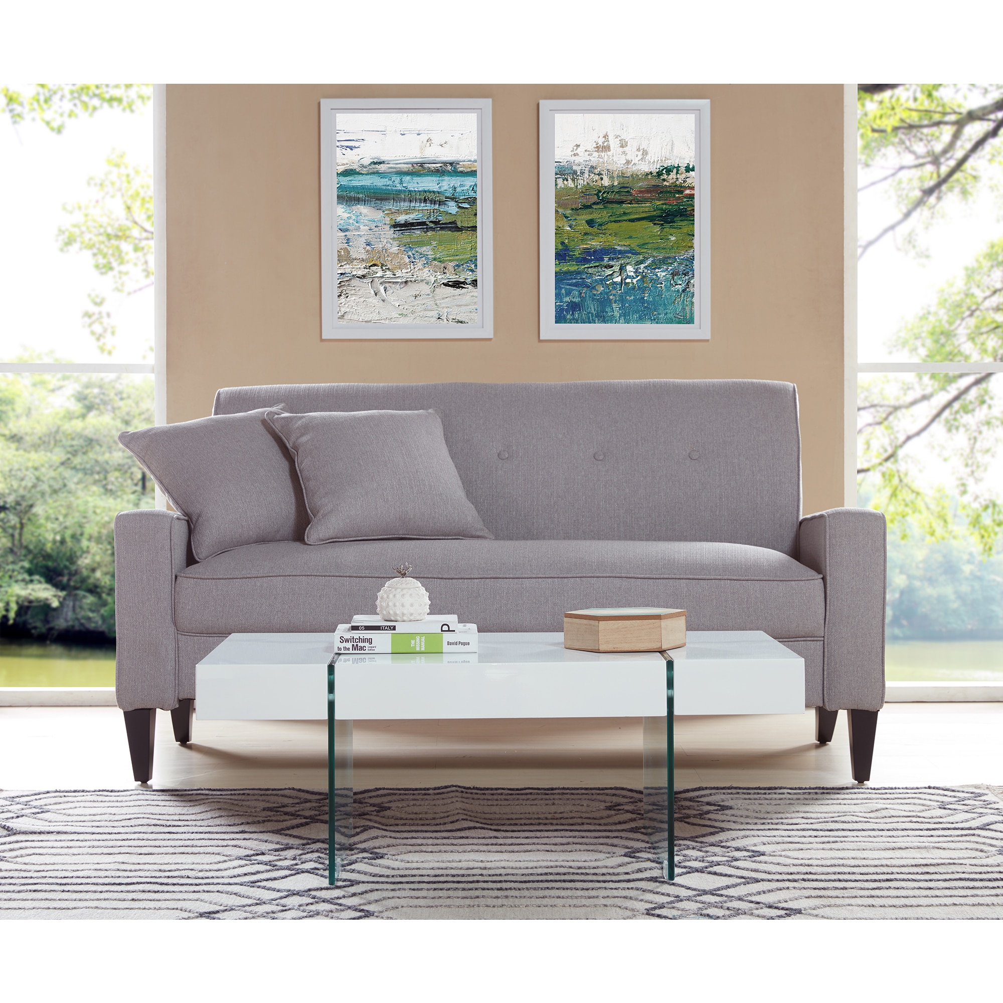 Shop Handy Living Rubi White Rectangular Coffee Table With Clear