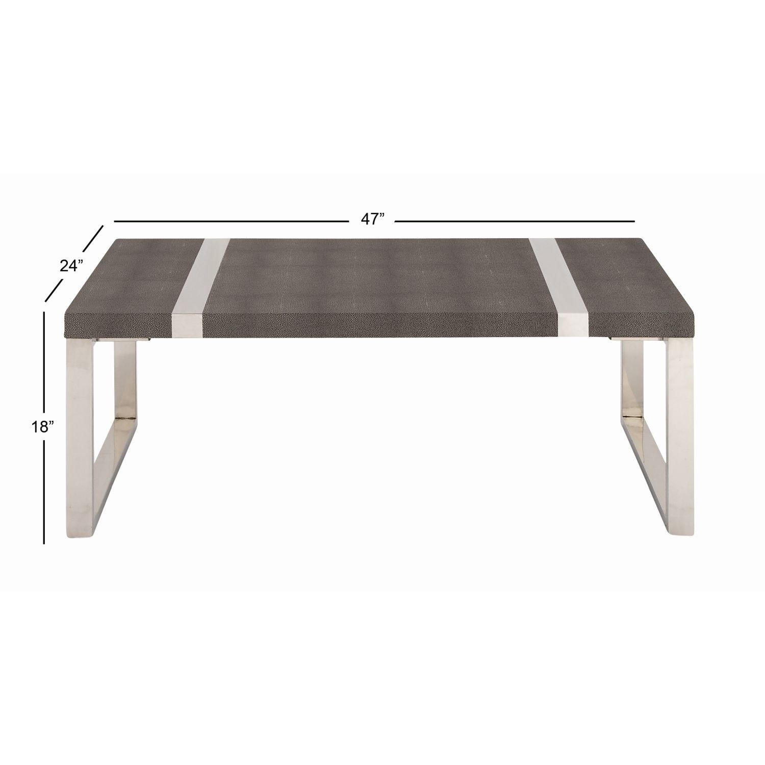 Studio 350 Stainless Steel Wood Coffee Table 47 Inches Wide 18 Studio 350 Stainless Steel Wood Coffee Table 47 Inches Wide 18 High Free Shipping Today 17240727