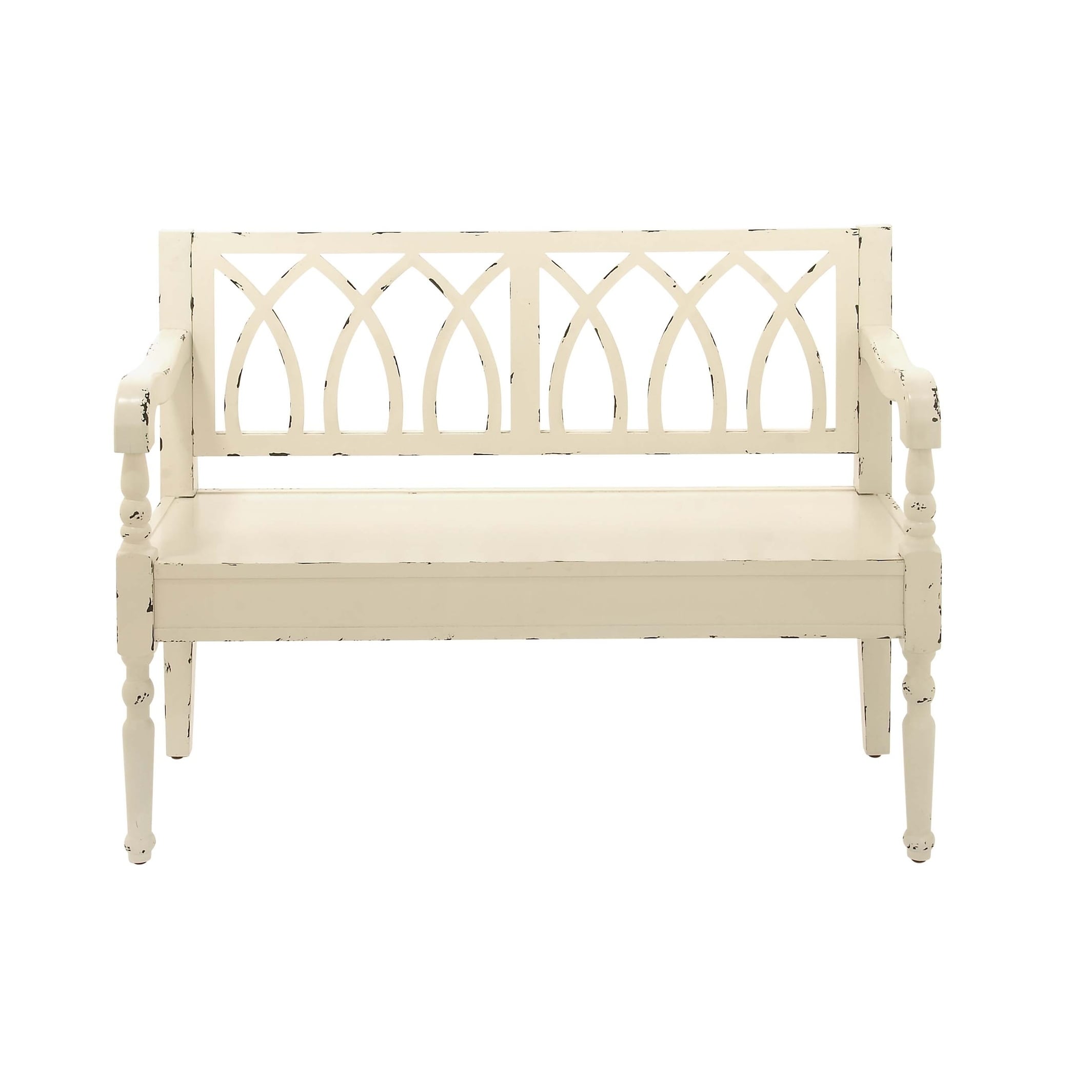 Farmhouse Distressed White Wooden Bench By Studio 350 Free Farmhouse Distressed White Wooden Bench By Studio 350 Free