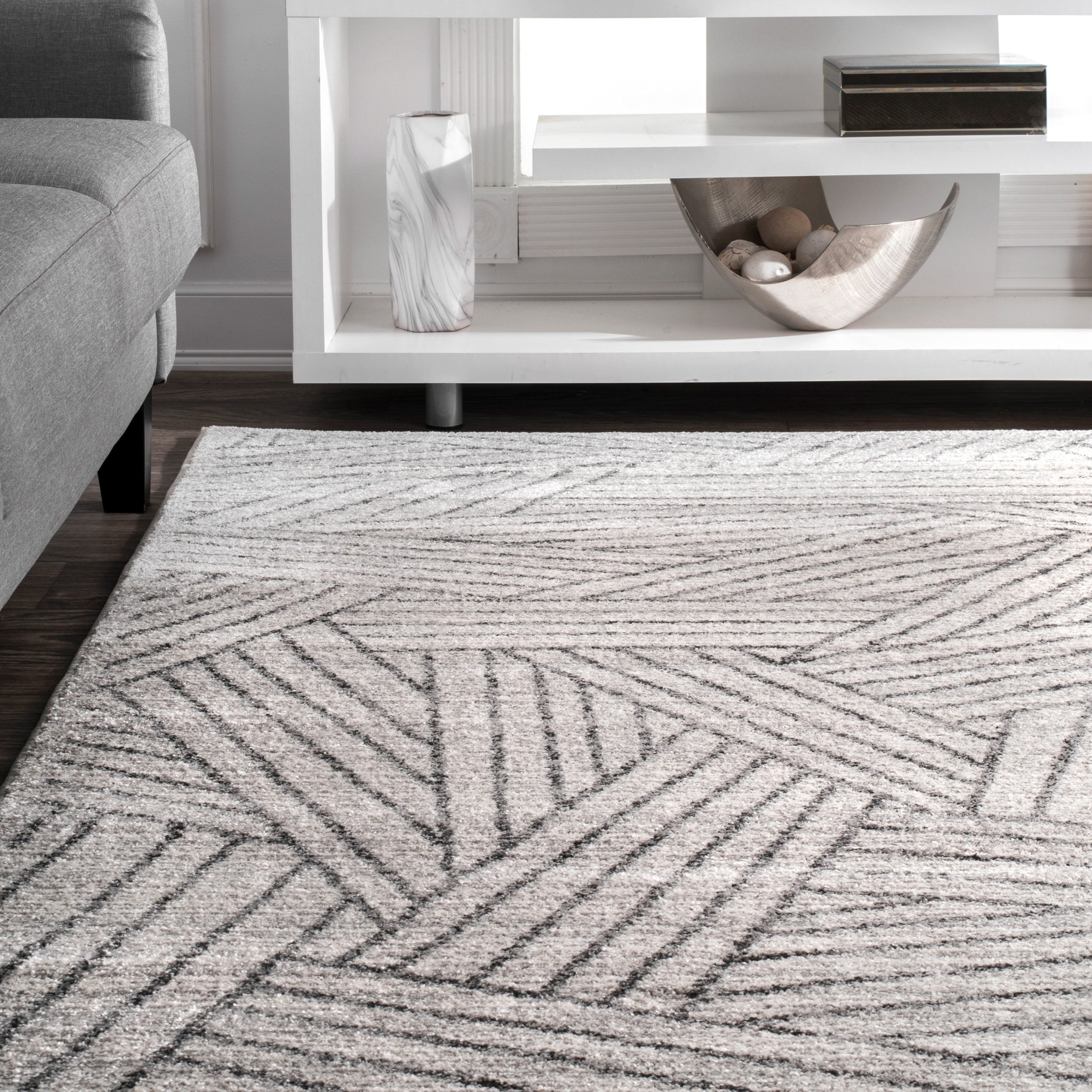 Nuloom Contemporary Overling Grey Striped Boards Area Rug 5 Nuloom Contemporary Overling Grey Striped Boards Area Rug 5 X 8 On Free Shipping Today 17373654