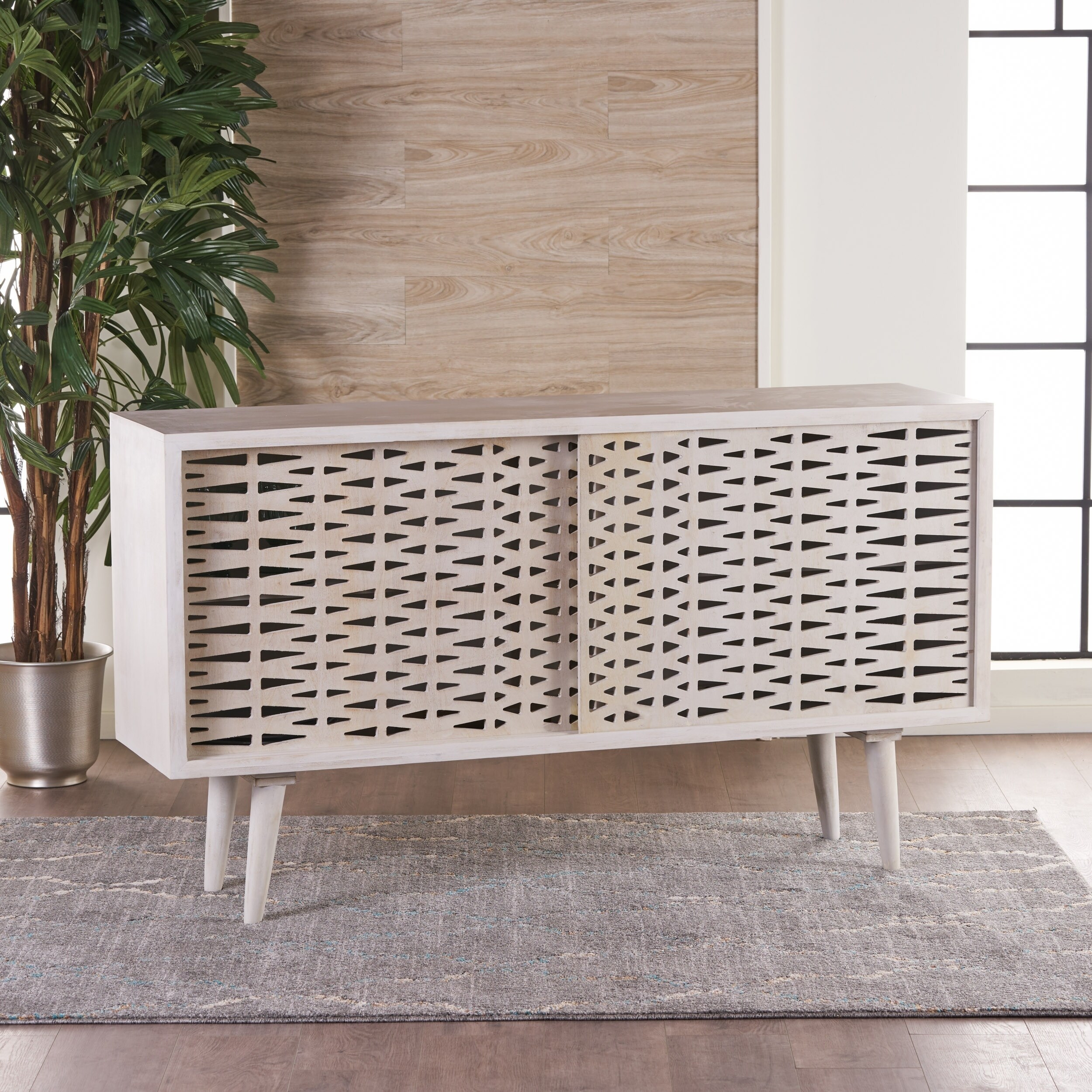 Gibson Wood Sideboard Buffet Cabinet with Sliding Door by