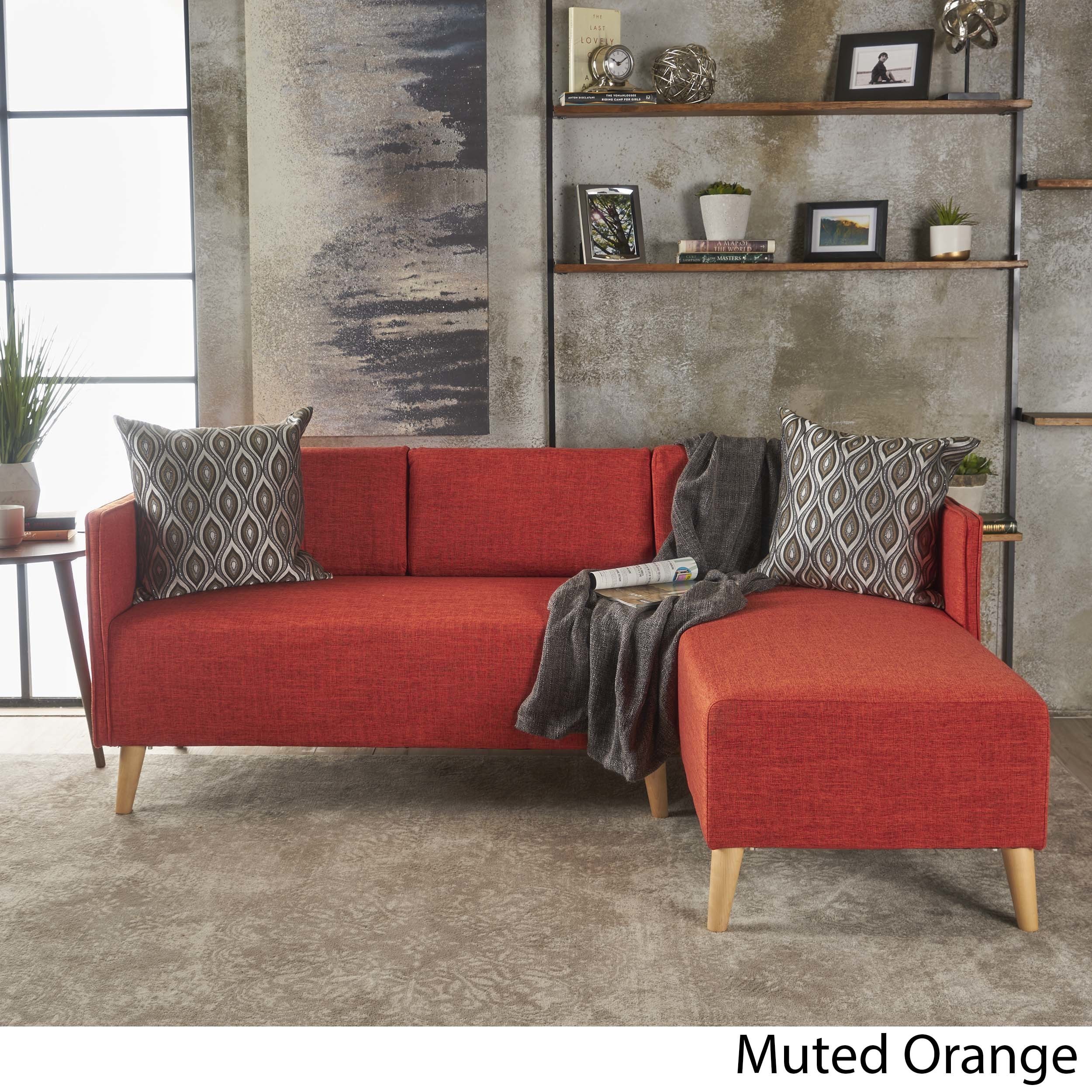 Augustus Modern 2 Piece Chaise Sectional Sofa Set By Christopher