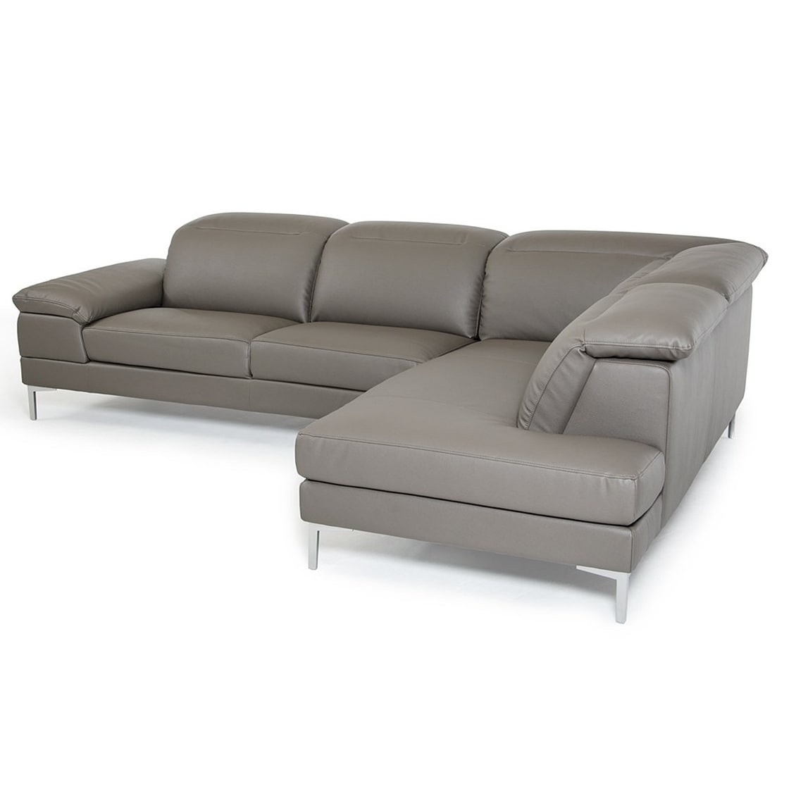 Gentiana Contemporary Grey Leather L Shaped Sofa Free Gentiana Contemporary Grey Leather L Shaped Sofa Free Shipping Today 17433504