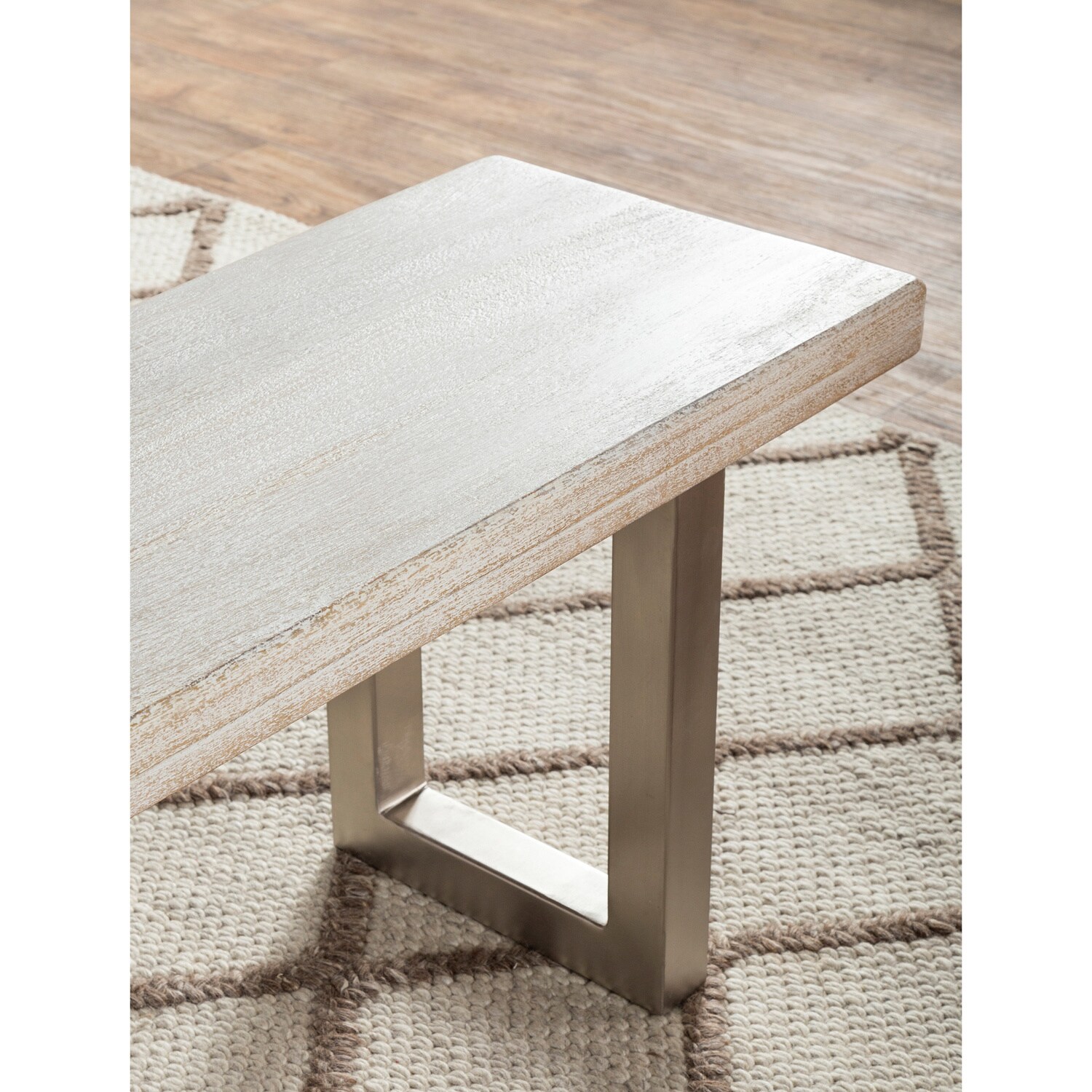 Kosas Home Darren Whitewashed Solid Wood 68-inch Bench - Free Shipping Today - Overstock - 23667533