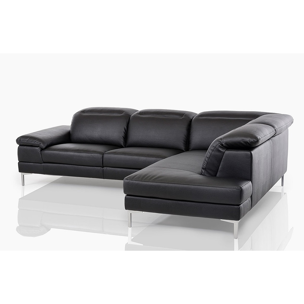 Gentiana Contemporary Black Leather L Shaped Sofa Free Gentiana Contemporary Black Leather L Shaped Sofa Free Shipping Today 17433923