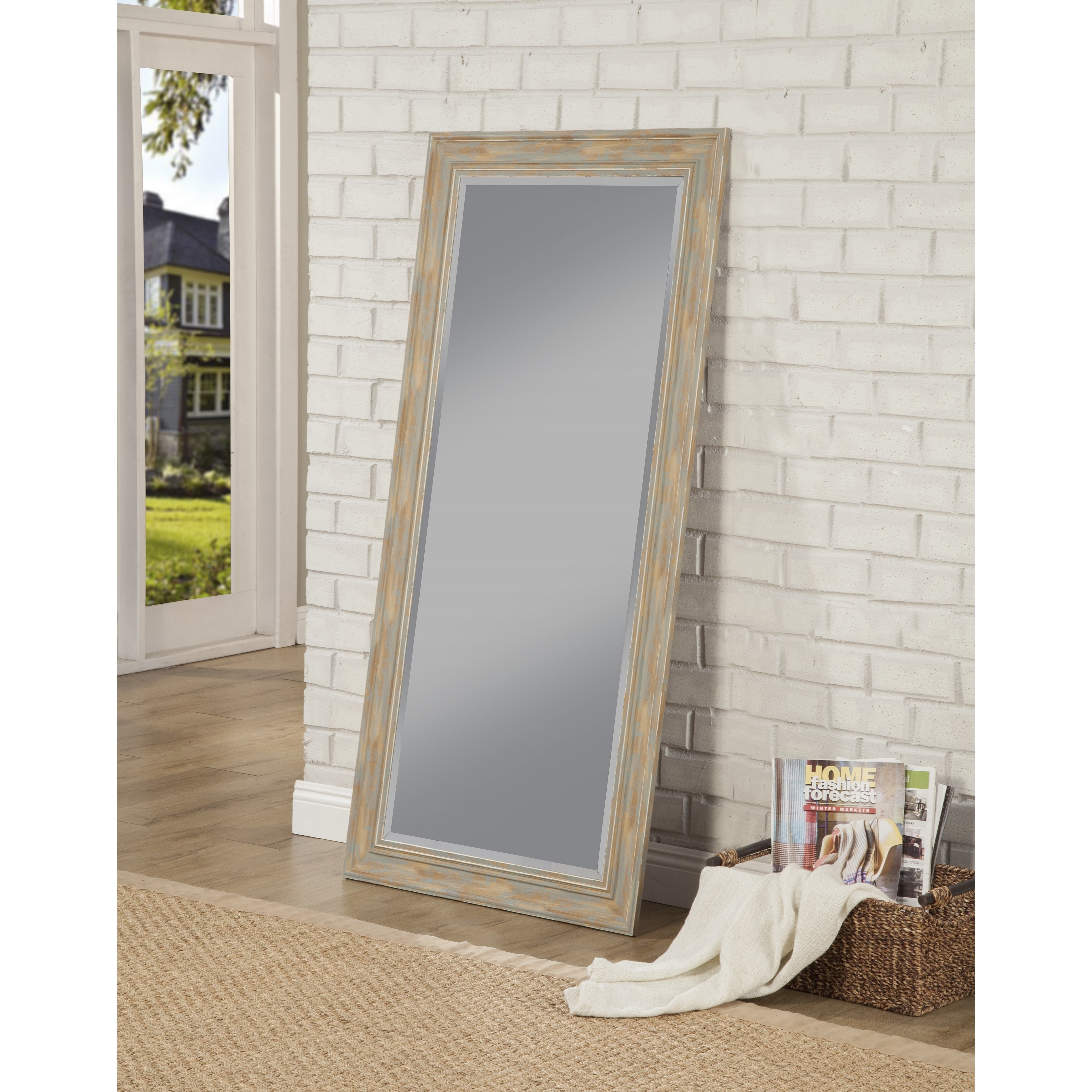 Antique Turquoise Farmhouse Full Length Leaner Mirror Blue Antique Turquoise Farmhouse Full Length Leaner Mirror Blue White Free Shipping Today 17478450