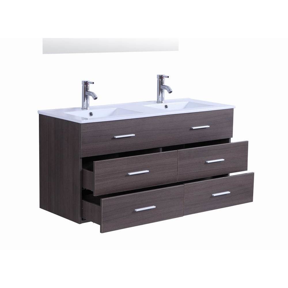 48 Inch Belvedere Modern Veneer Wall Floating Bathroom Vanity W 48 Inch Belvedere Modern Veneer Wall Floating Bathroom Vanity W Double Sink Free Shipping Today 17489406