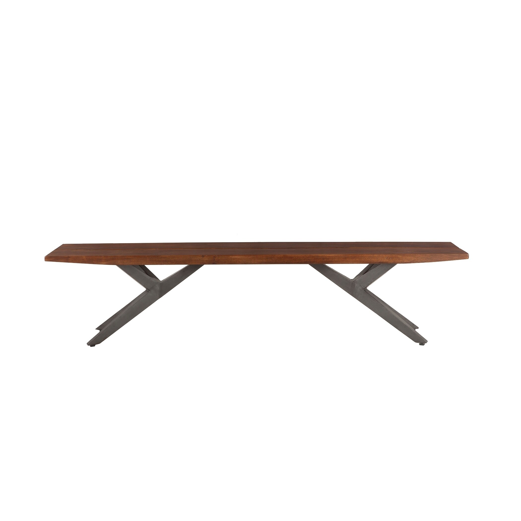 Shop Walnut Acacia Wood Plank Dining Bench By World Interiors