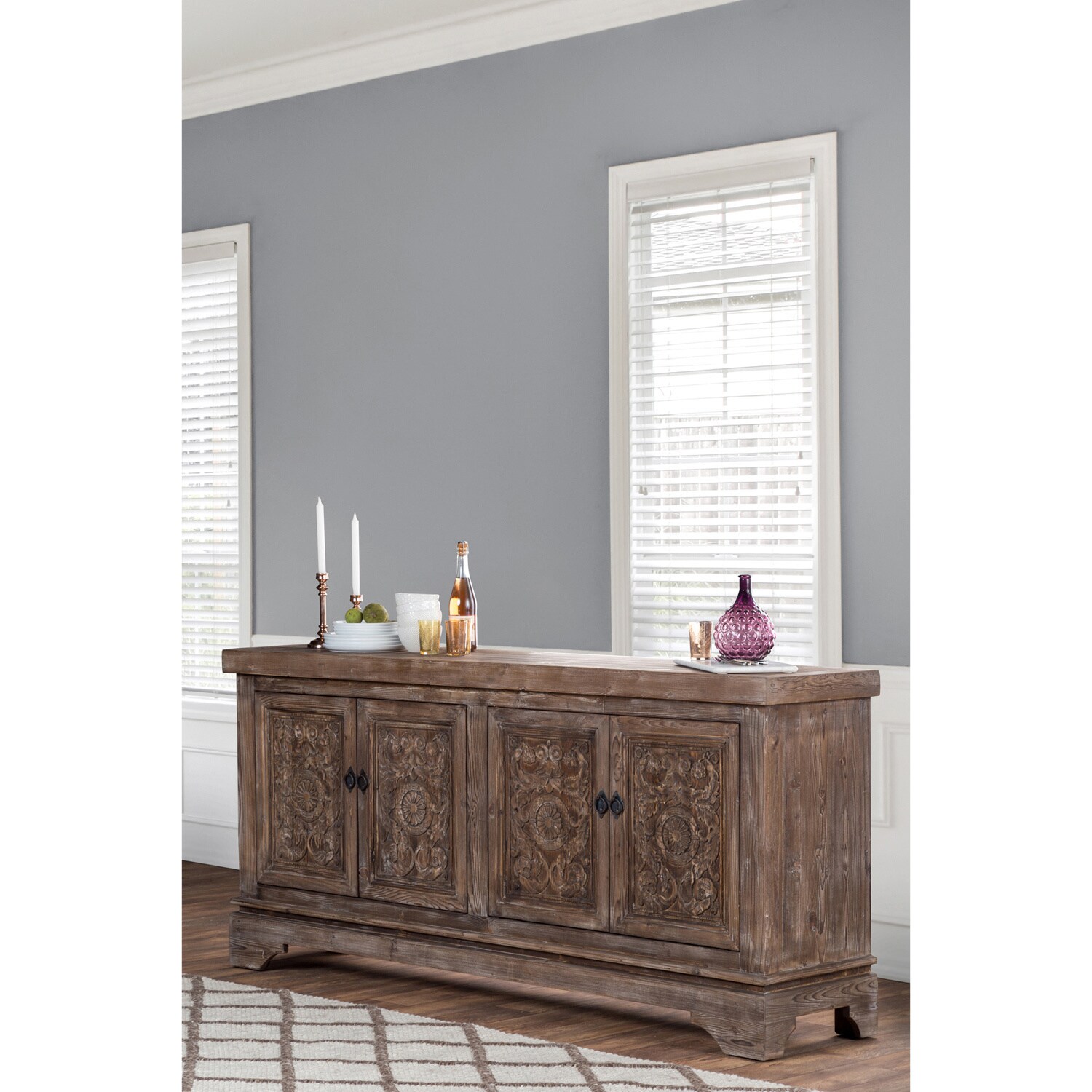 Allen Rustic Brown Reclaimed Pine 82 Inch Sideboard By Kosas Home Allen Rustic Brown Reclaimed Pine 82 Inch Sideboard By Kosas Home